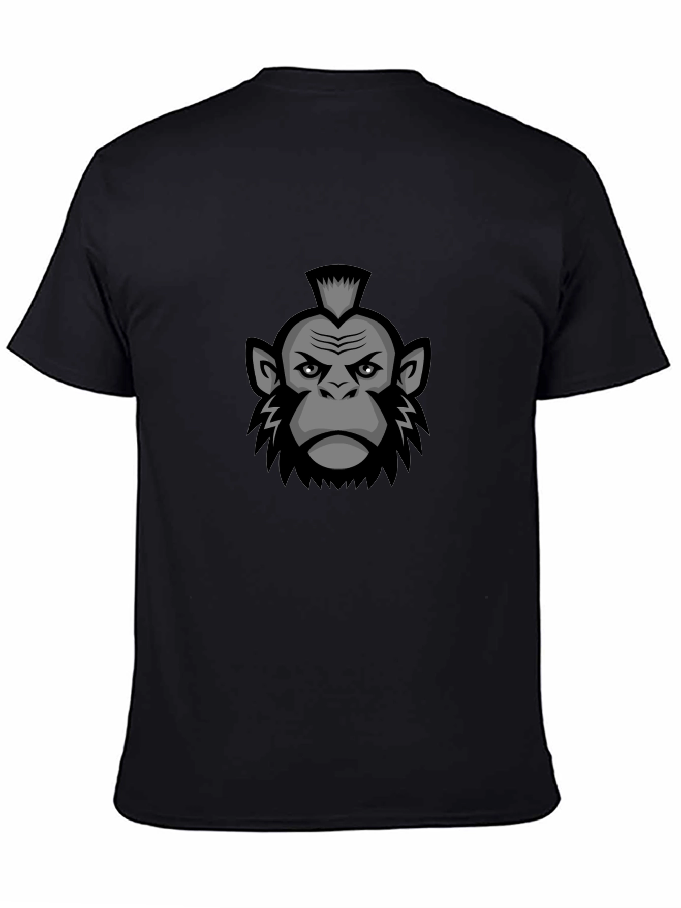 Camiseta Negra con Diseño de Mono Mohawk