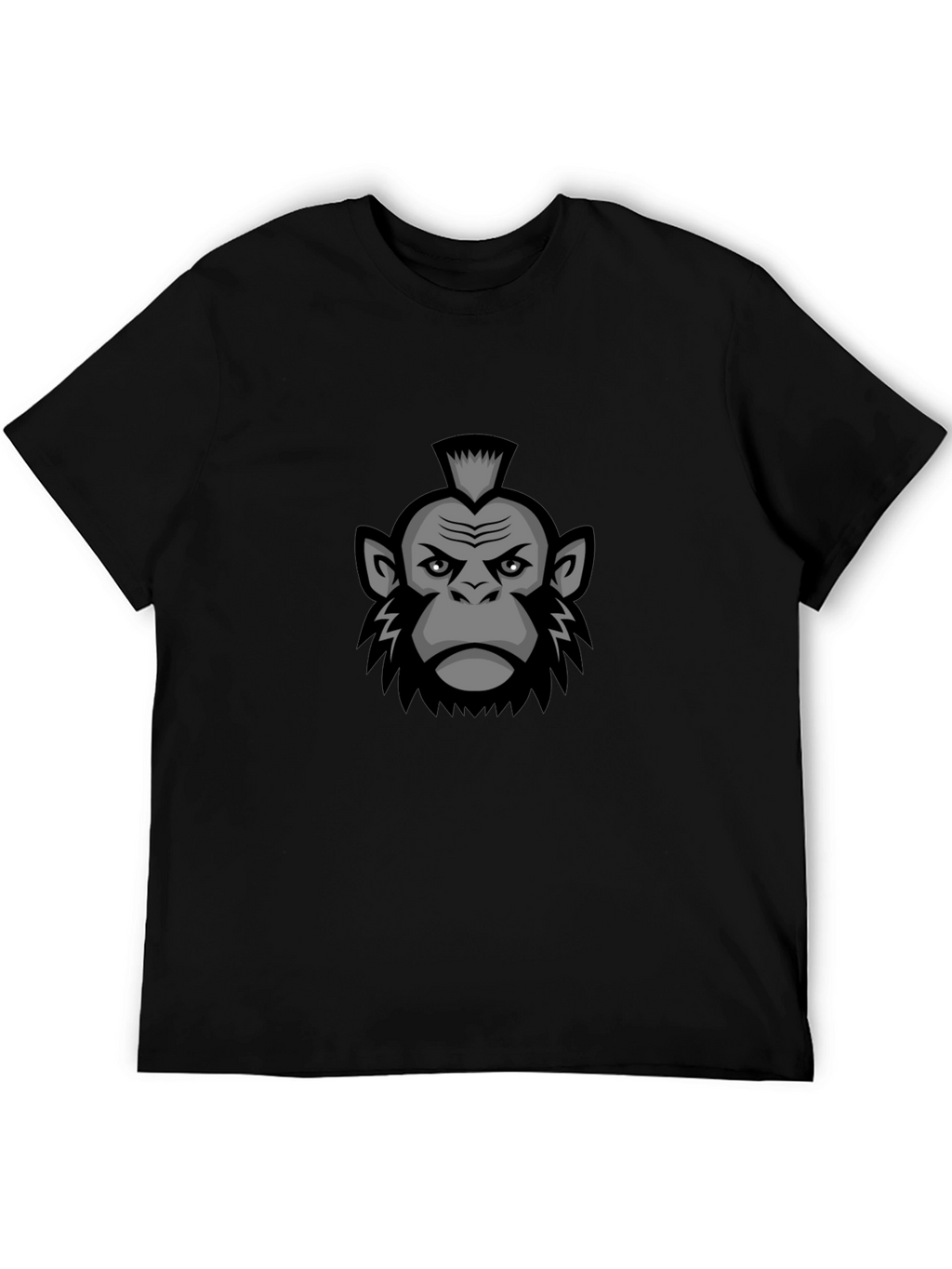 Camiseta Negra con Diseño de Mono Mohawk