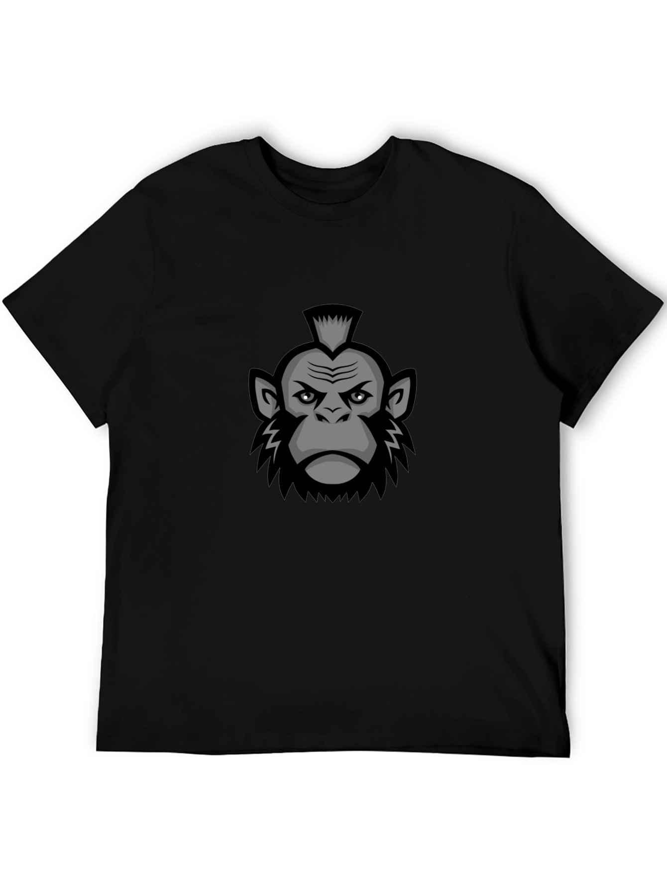 Camiseta Negra con Diseño de Mono Mohawk
