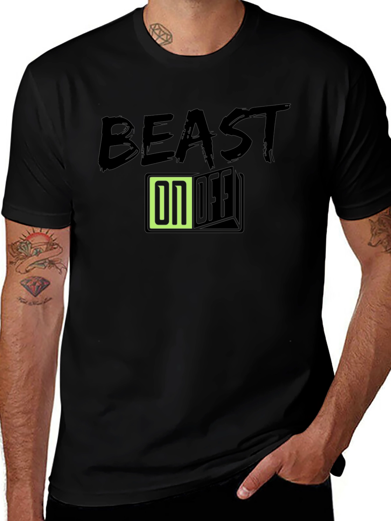 Camiseta Negra Beast On/Off para Hombre
