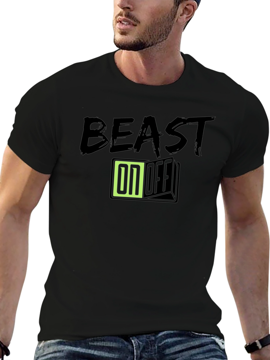 Camiseta Negra Beast On/Off para Hombre