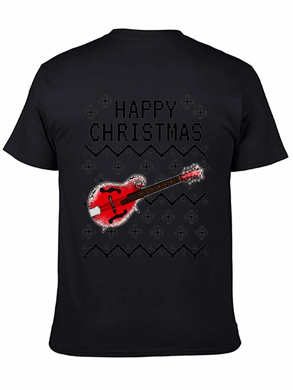 Camiseta Navideña con Mandolina Feliz Navidad