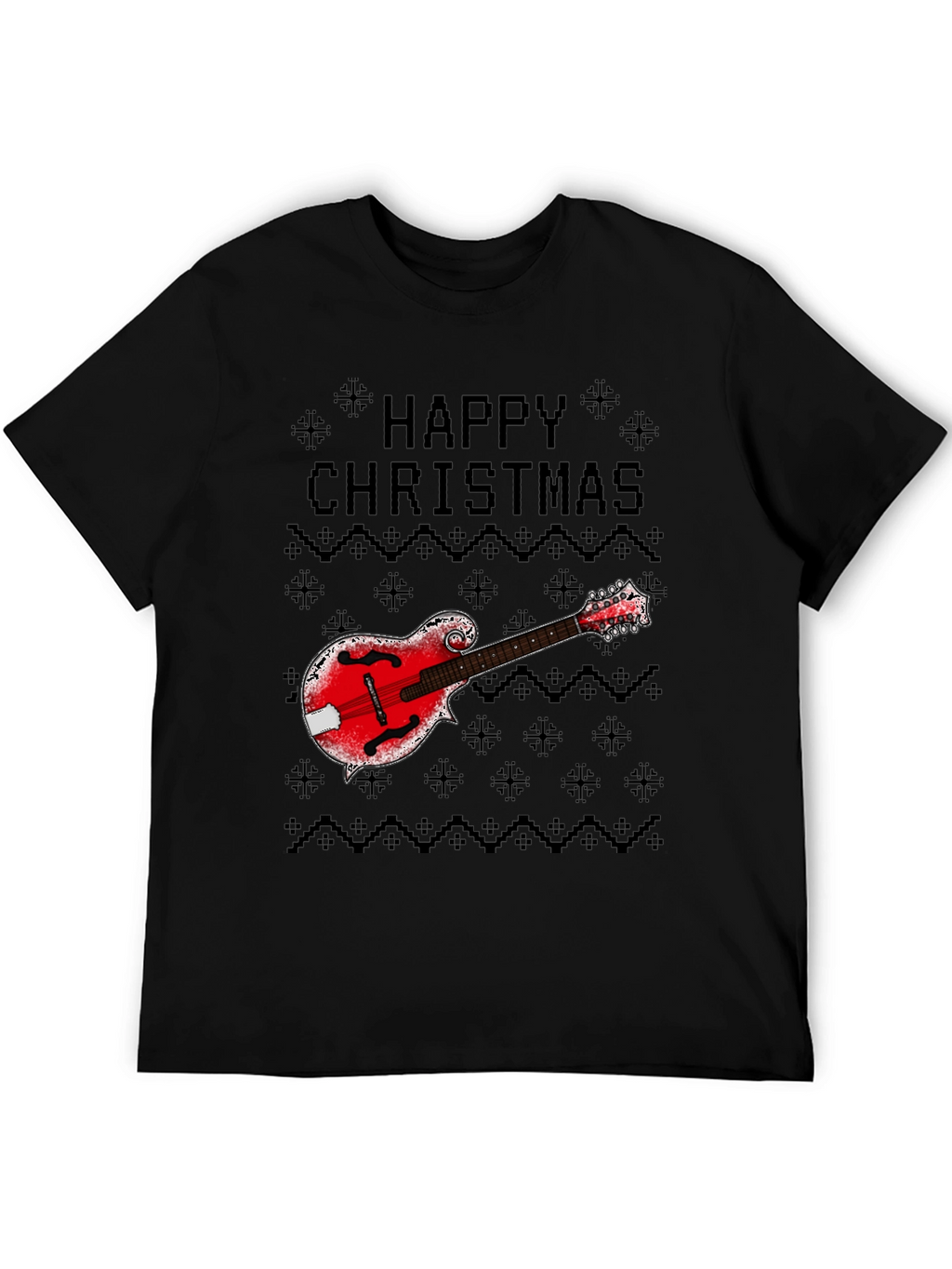 Camiseta Navideña con Mandolina Feliz Navidad