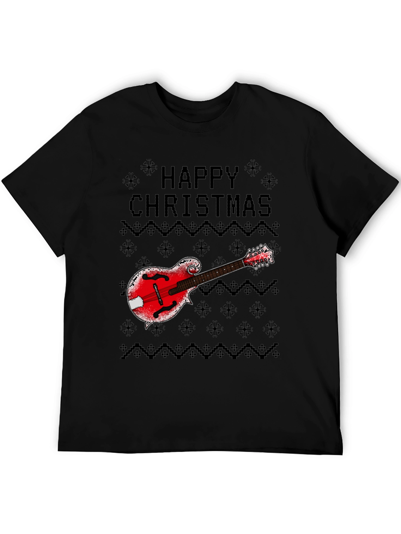 Camiseta Navideña con Mandolina Feliz Navidad