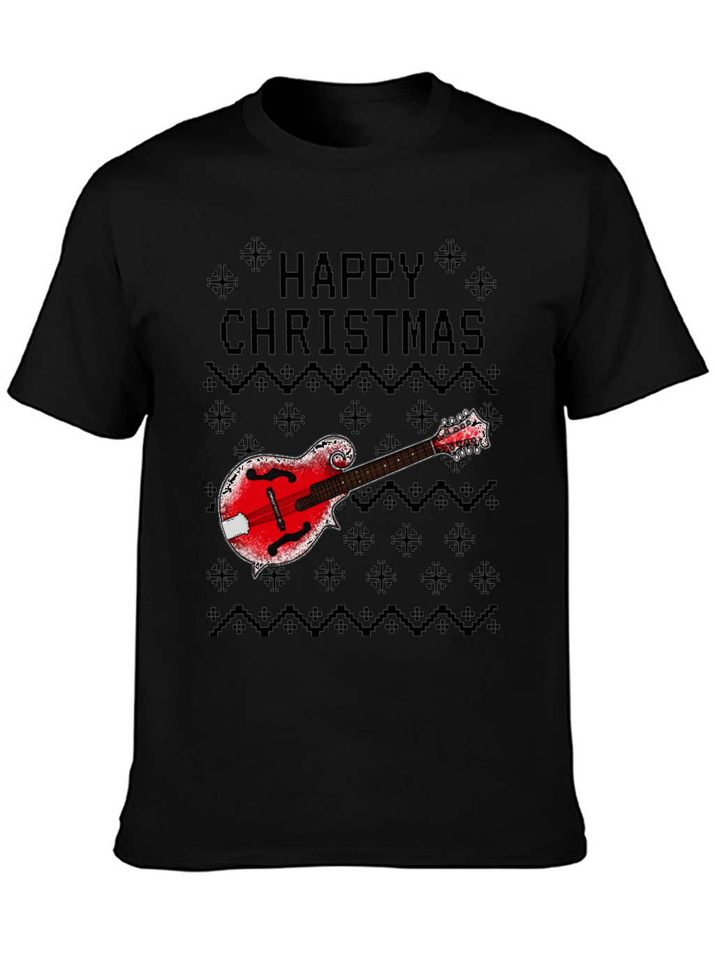 Camiseta Navideña con Mandolina Feliz Navidad