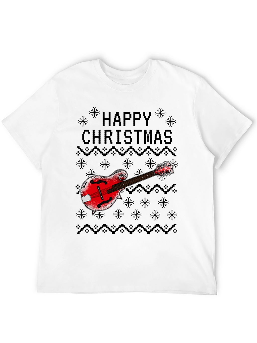 Camiseta Navideña con Mandolina Feliz Navidad