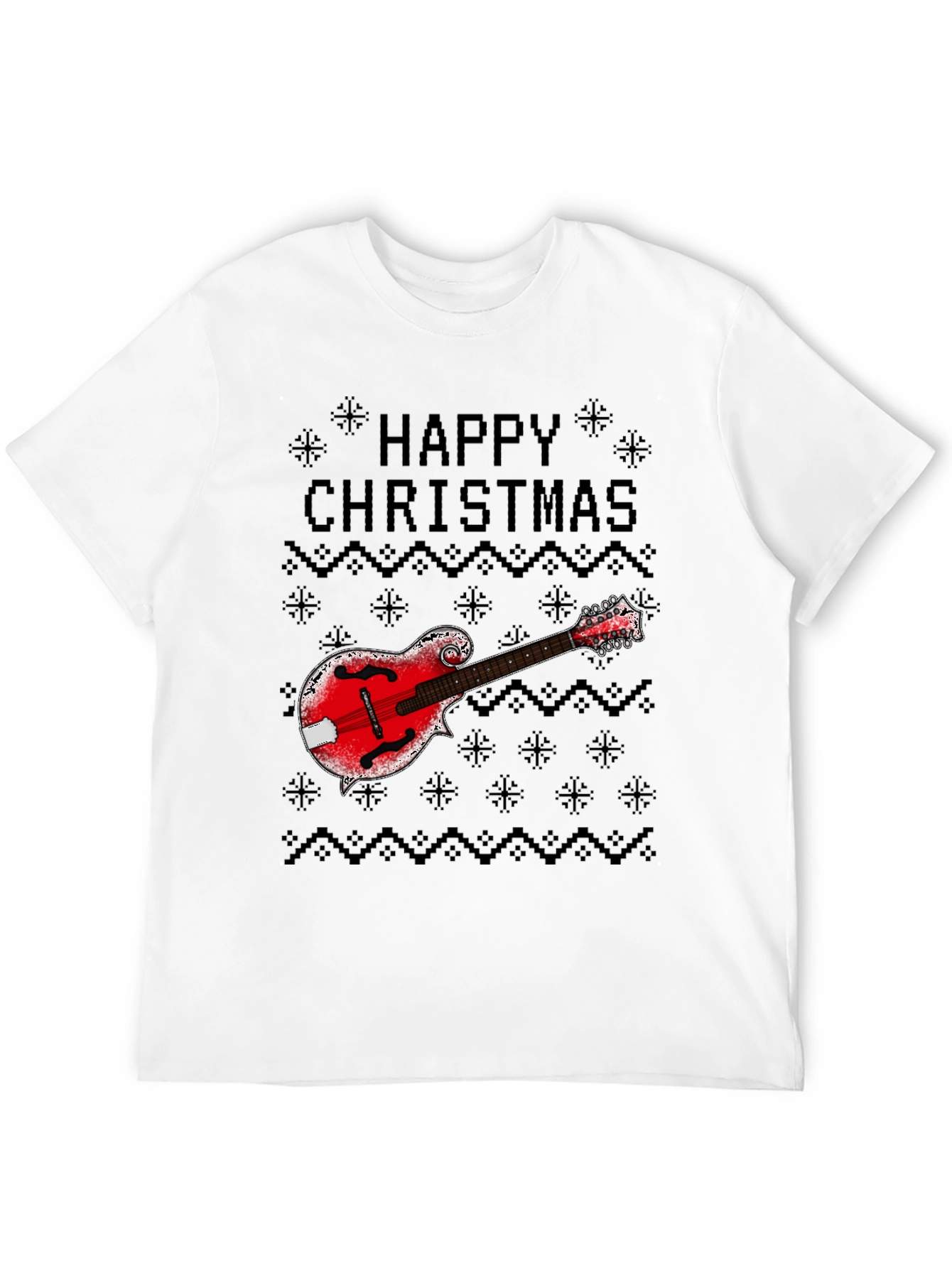 Camiseta Navideña con Mandolina Feliz Navidad
