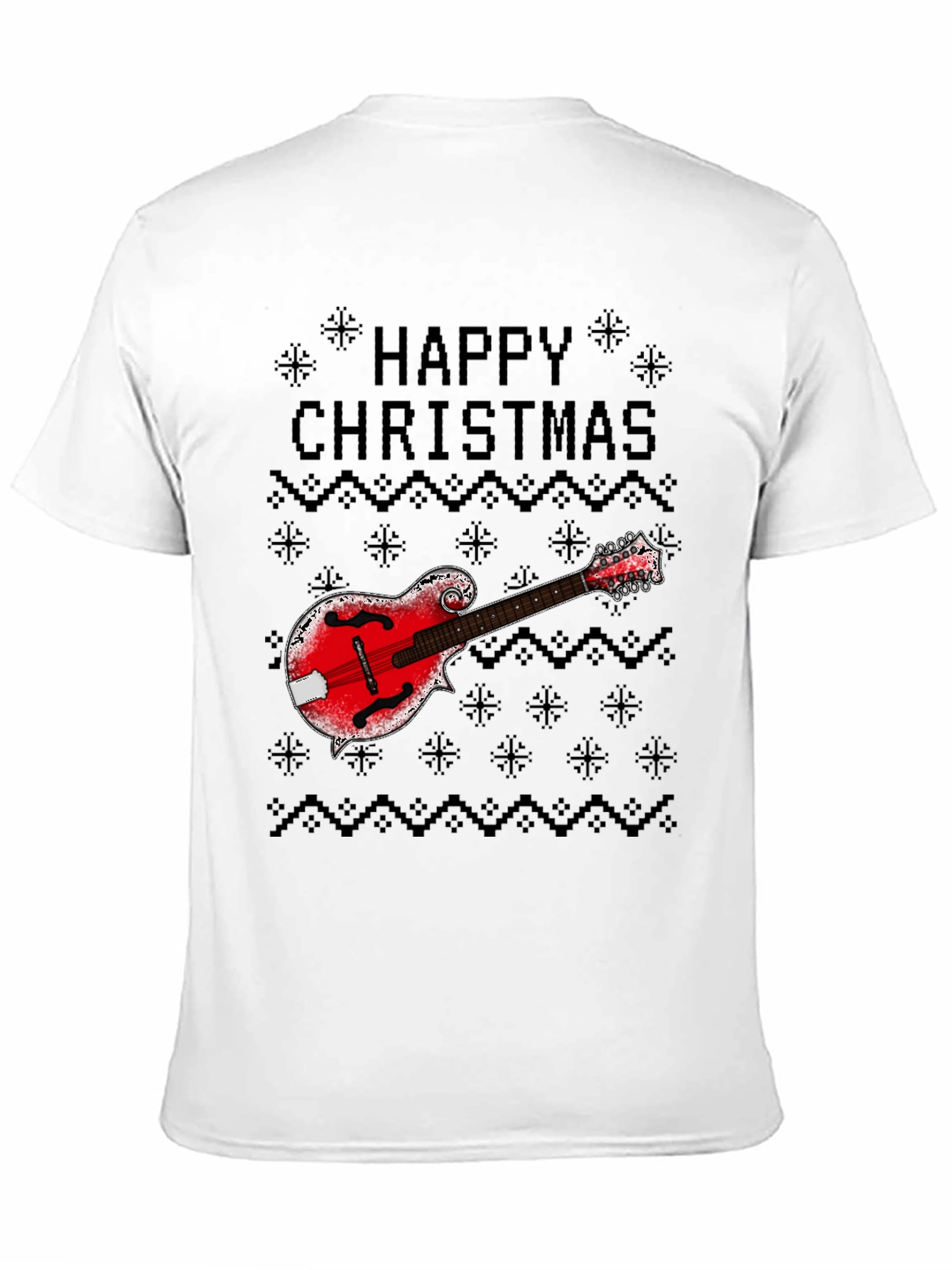 Camiseta Navideña con Mandolina Feliz Navidad