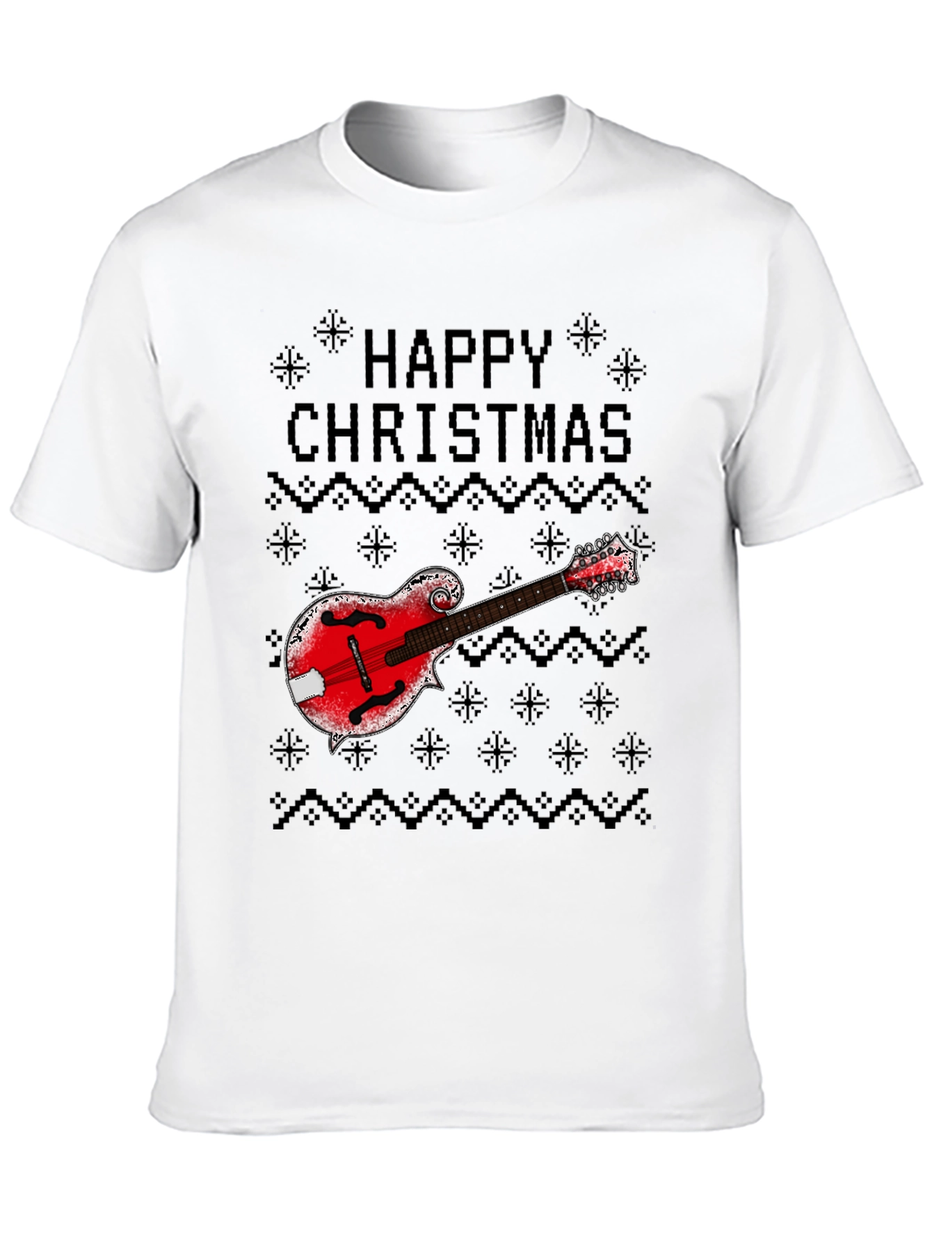 Camiseta Navideña con Mandolina Feliz Navidad