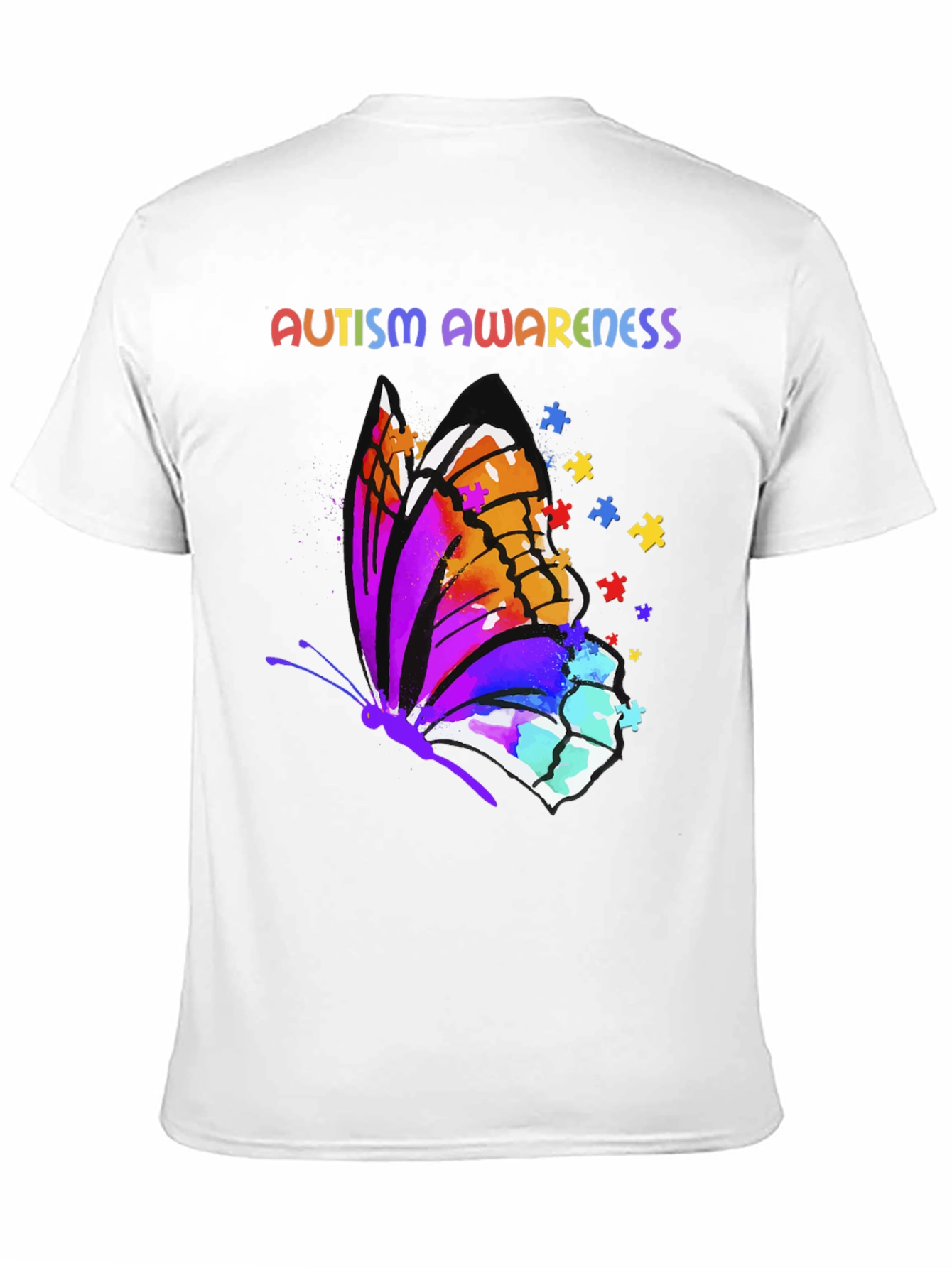 Camiseta Conciencia Autismo Mariposa Multicolor