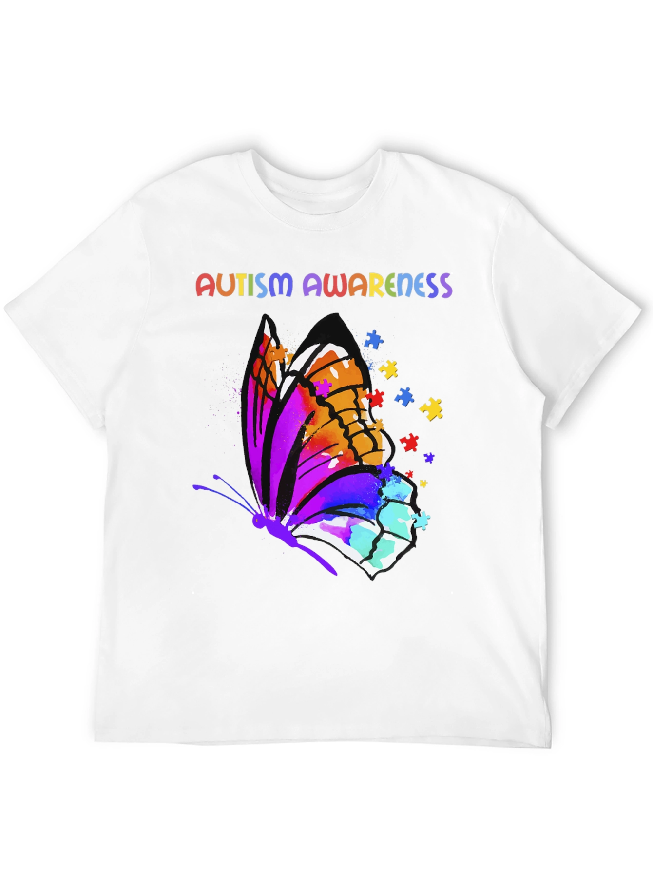 Camiseta Conciencia Autismo Mariposa Multicolor