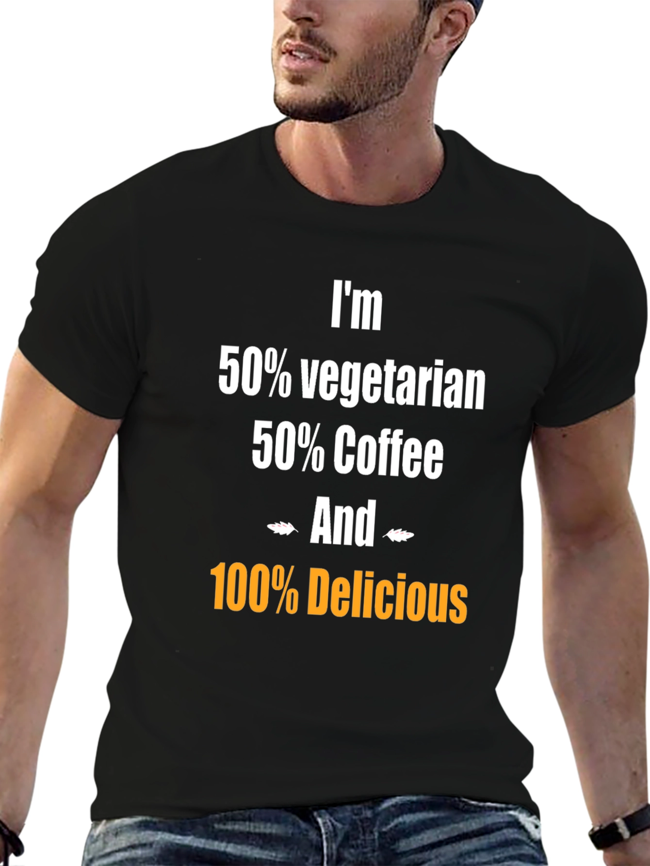 Camiseta Humorística: Vegetariano Café y Delicioso