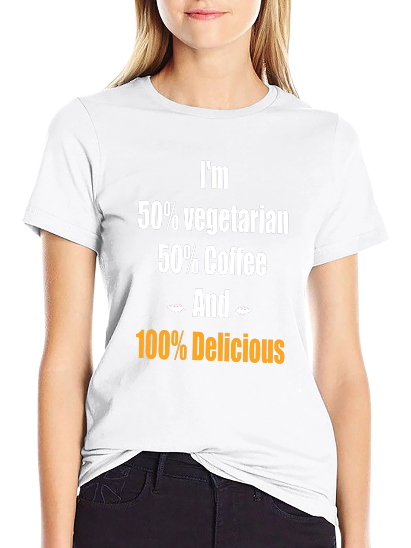 Camiseta Humorística: Vegetariano Café y Delicioso