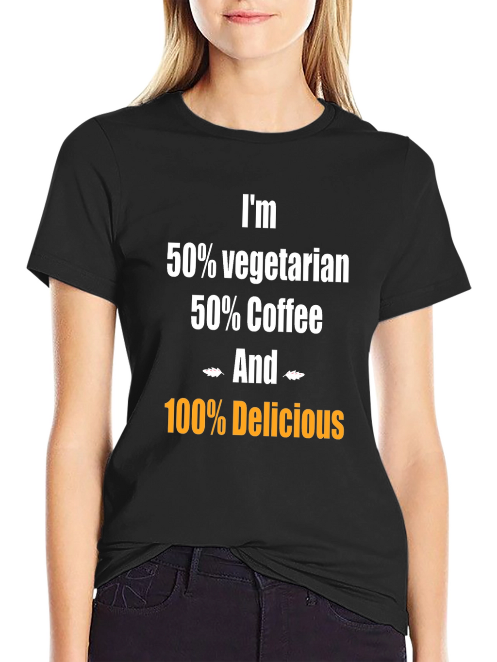 Camiseta Humorística: Vegetariano Café y Delicioso