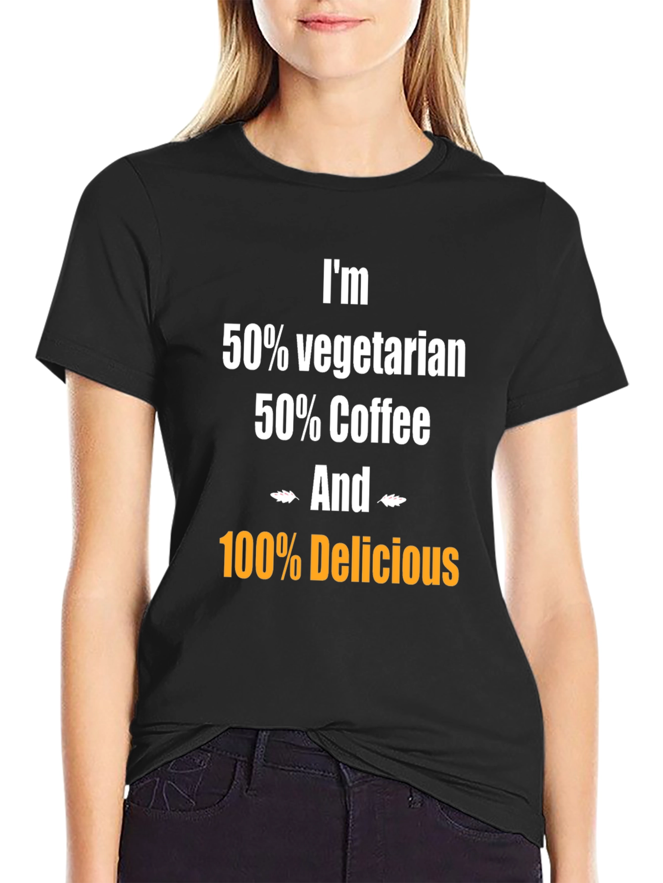 Camiseta Humorística: Vegetariano Café y Delicioso