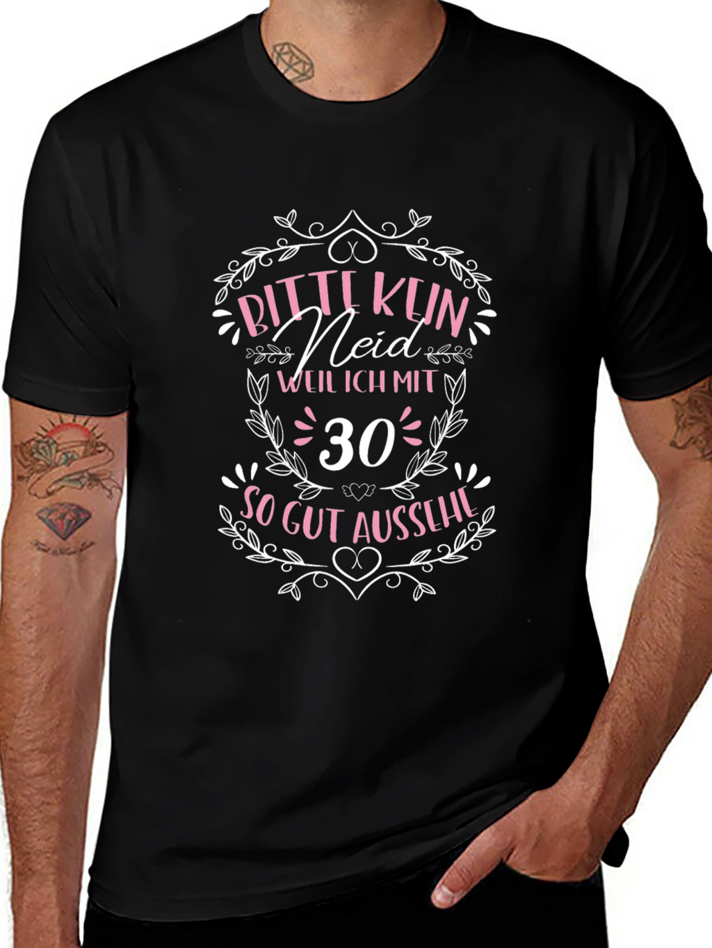 Camiseta Negra con Diseño Cumpleaños 30 Años