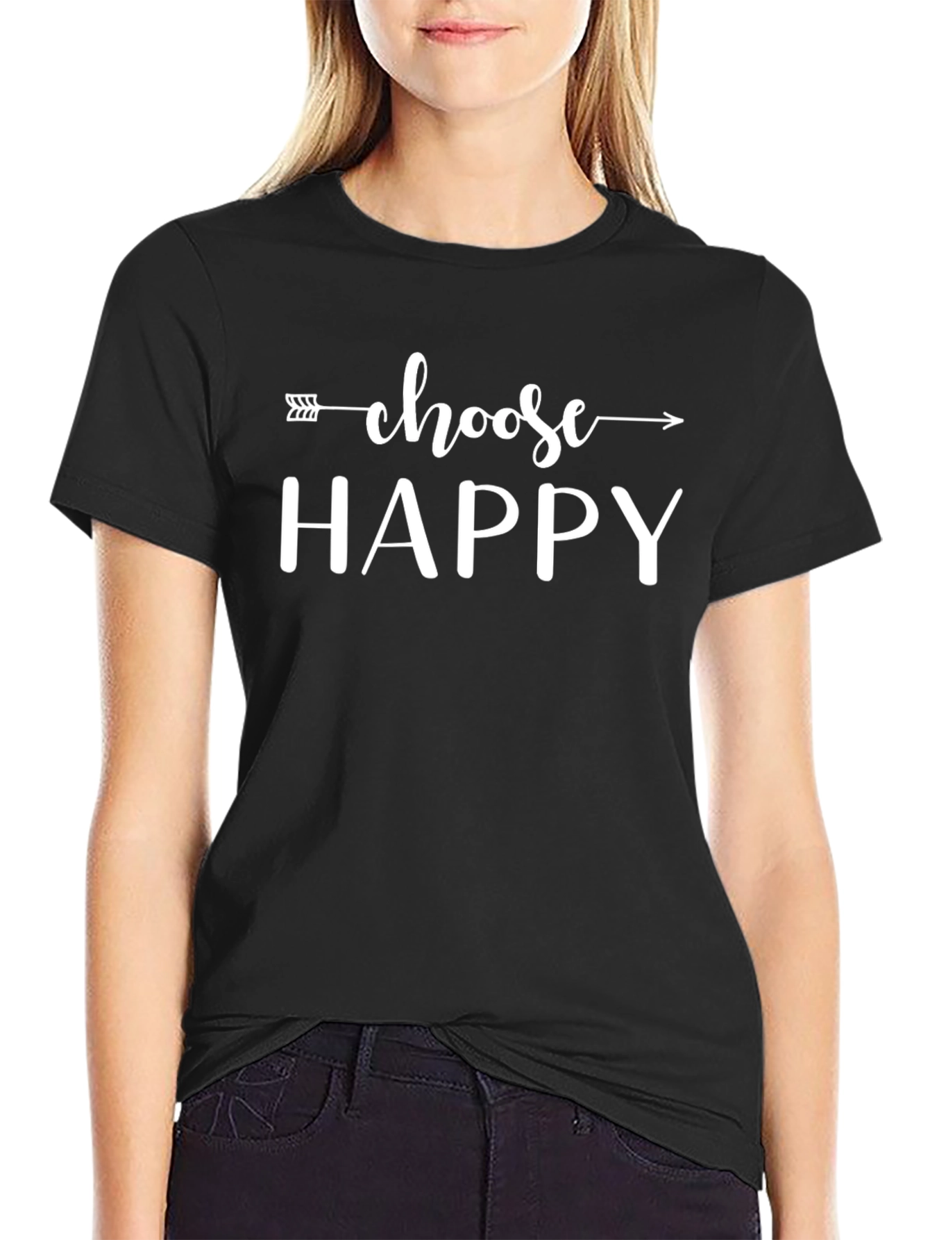 Camiseta Negra Choose Happy para Hombre
