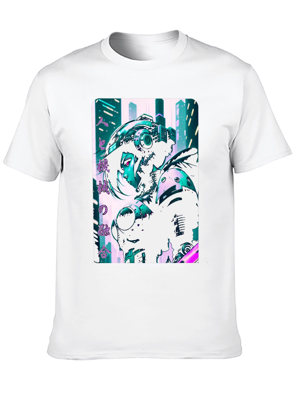 Camiseta Negra con Diseño Cyberpunk