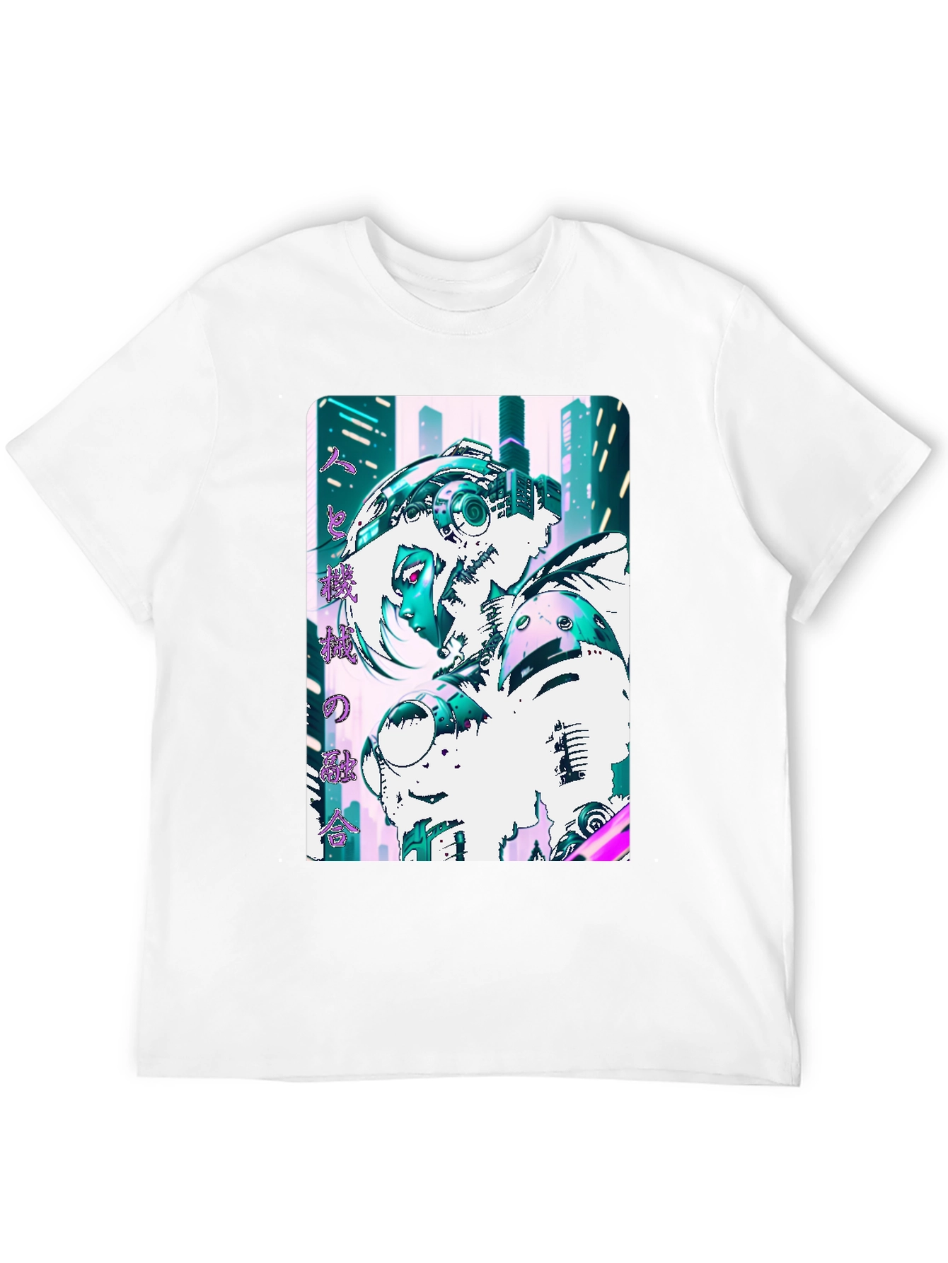 Camiseta Negra con Diseño Cyberpunk