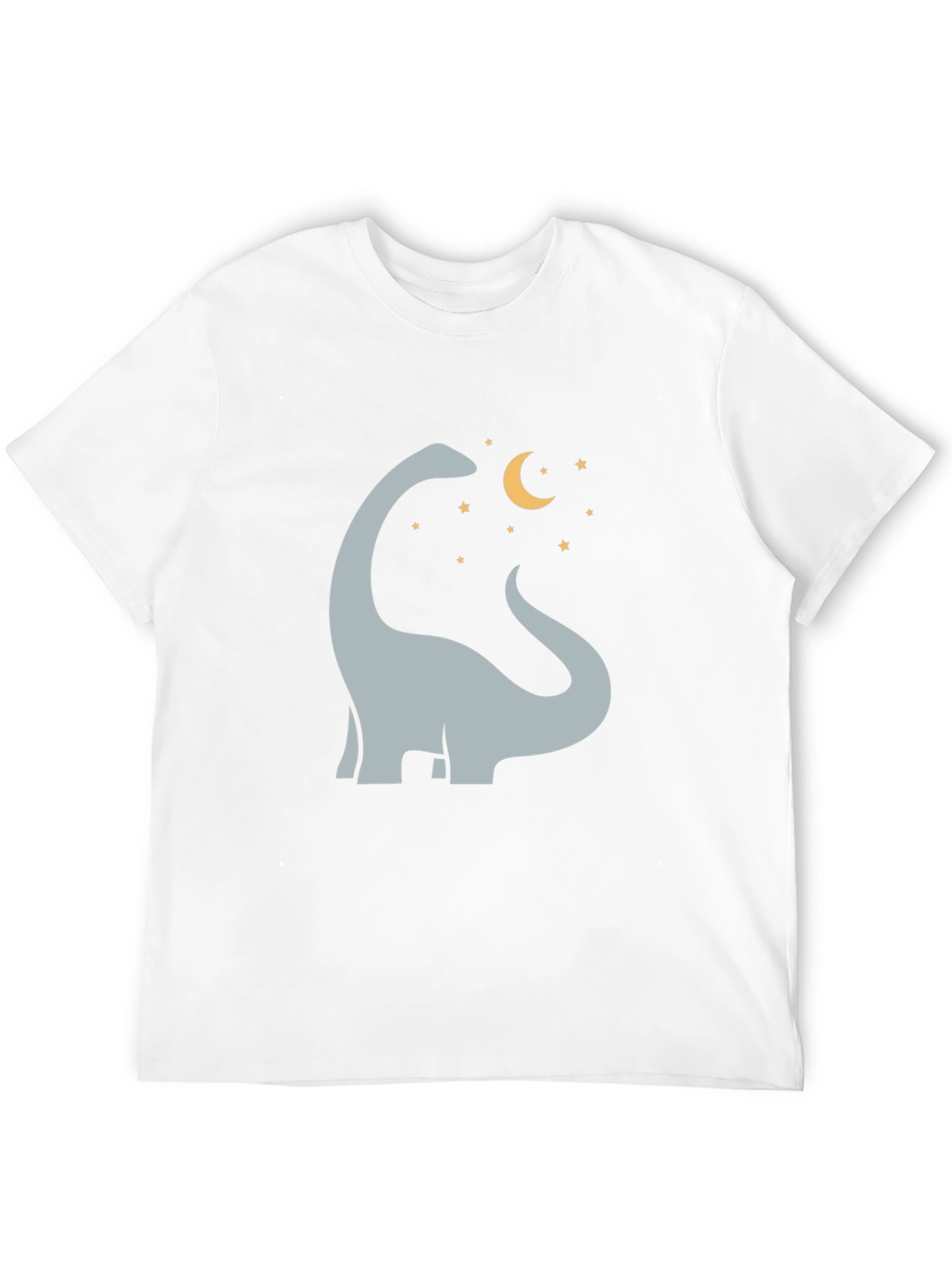 Camiseta Negra con Diseño de Dinosaurio y Luna