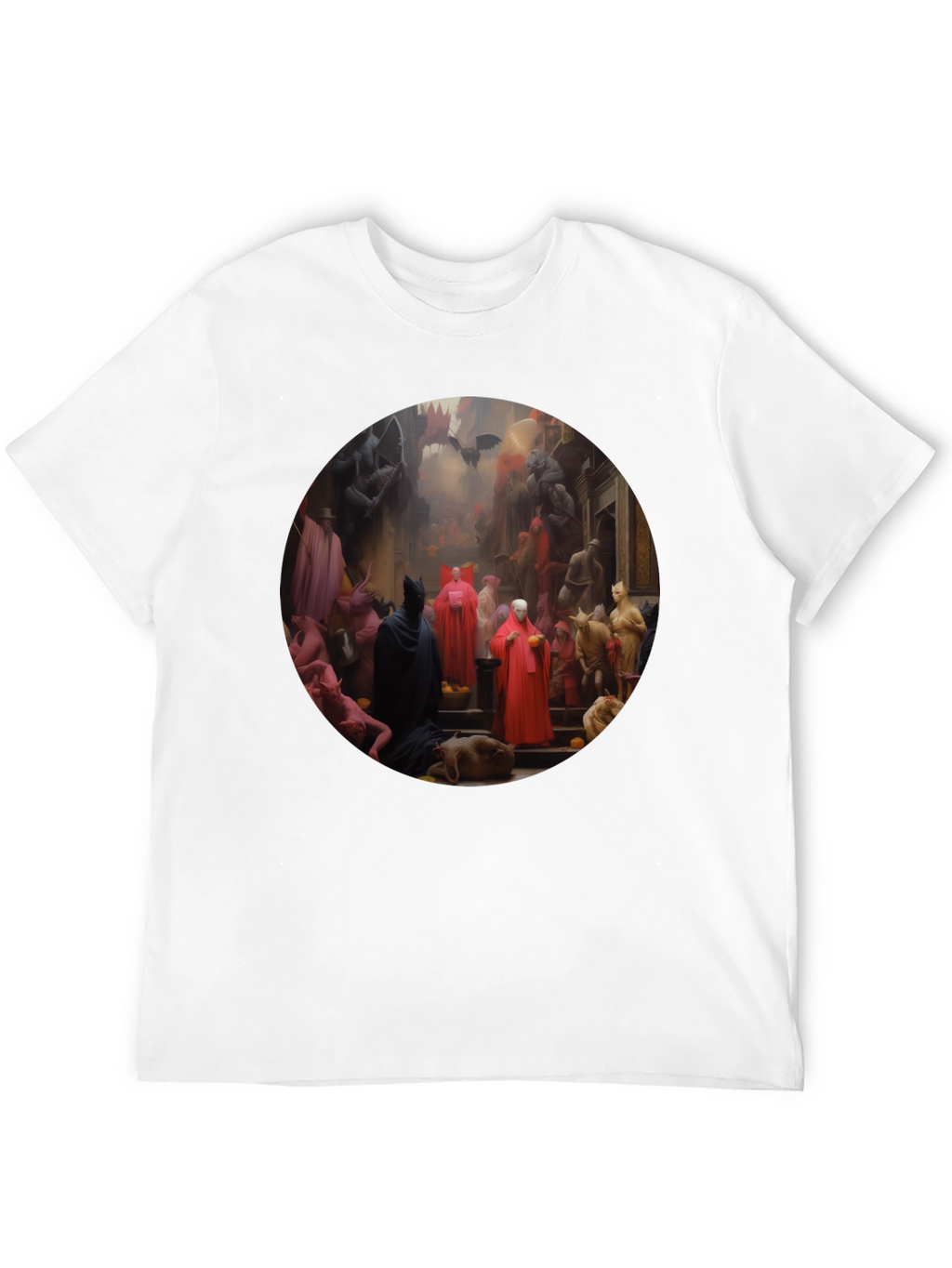 Camiseta Negra con Diseño Artístico Misterioso