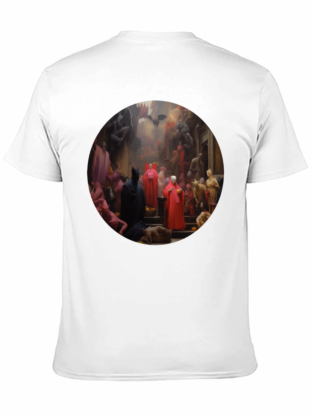 Camiseta Negra con Diseño Artístico Misterioso