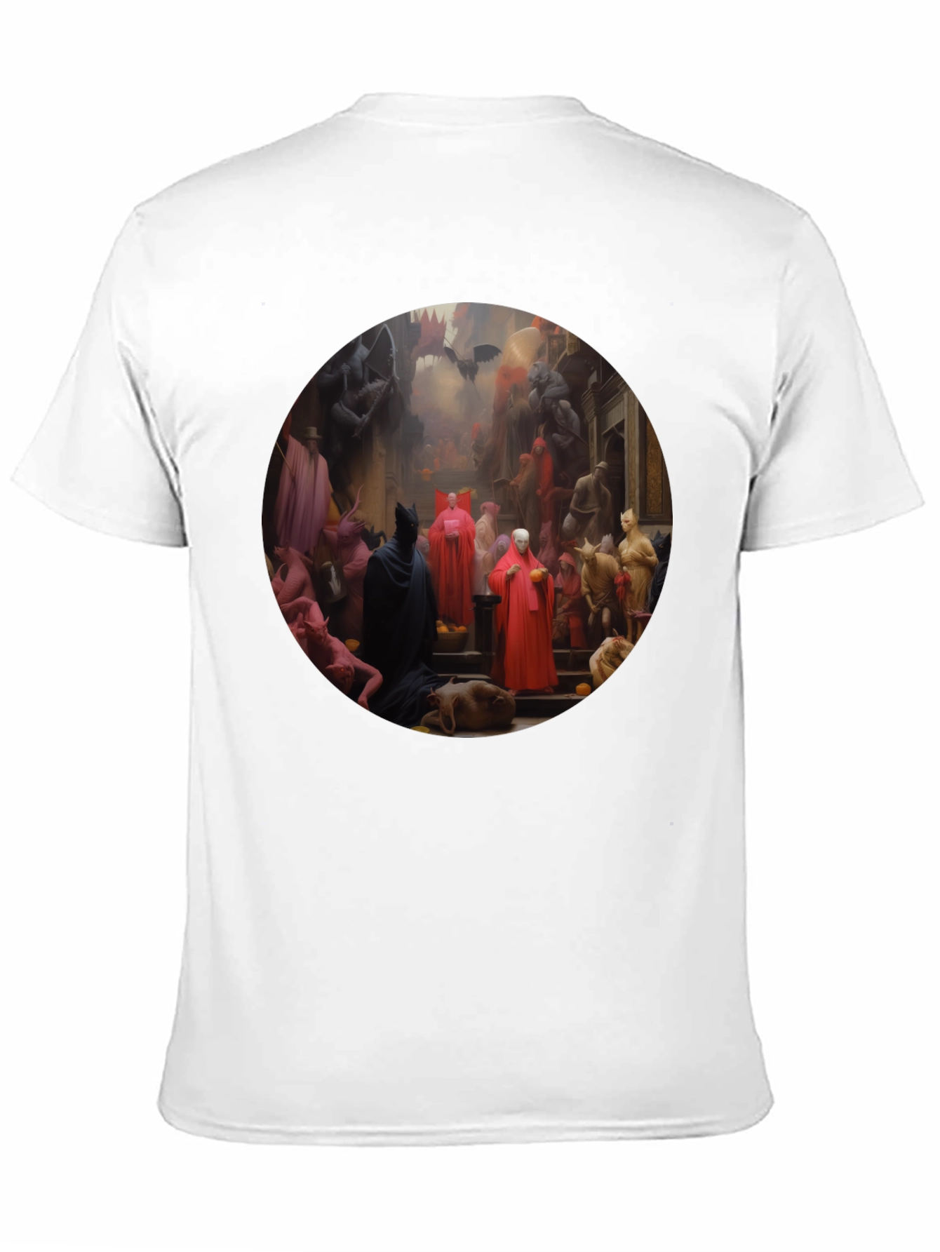 Camiseta Negra con Diseño Artístico Misterioso