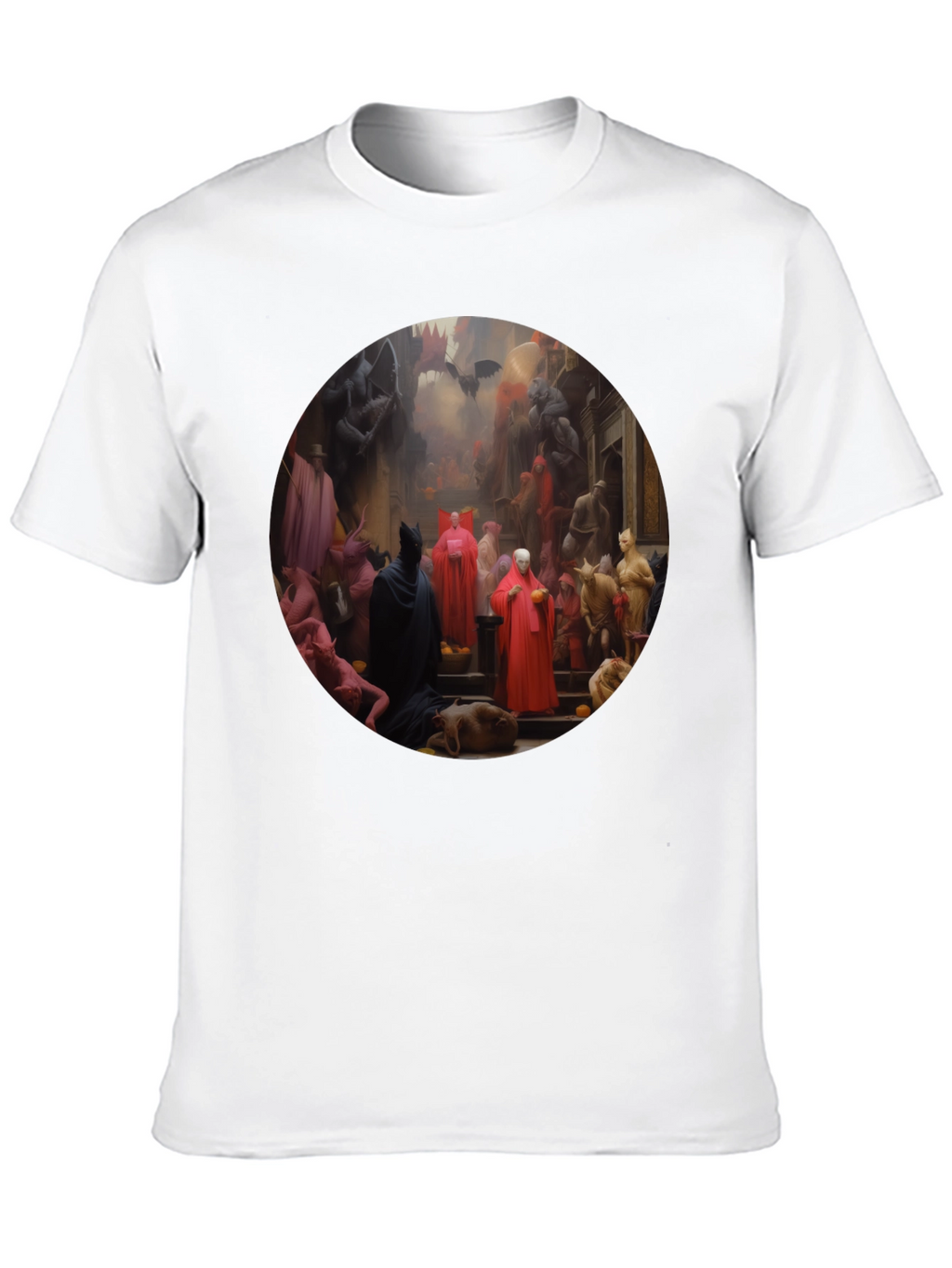 Camiseta Negra con Diseño Artístico Misterioso