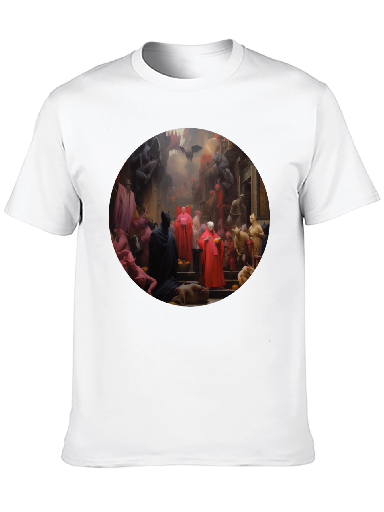 Camiseta Negra con Diseño Artístico Misterioso