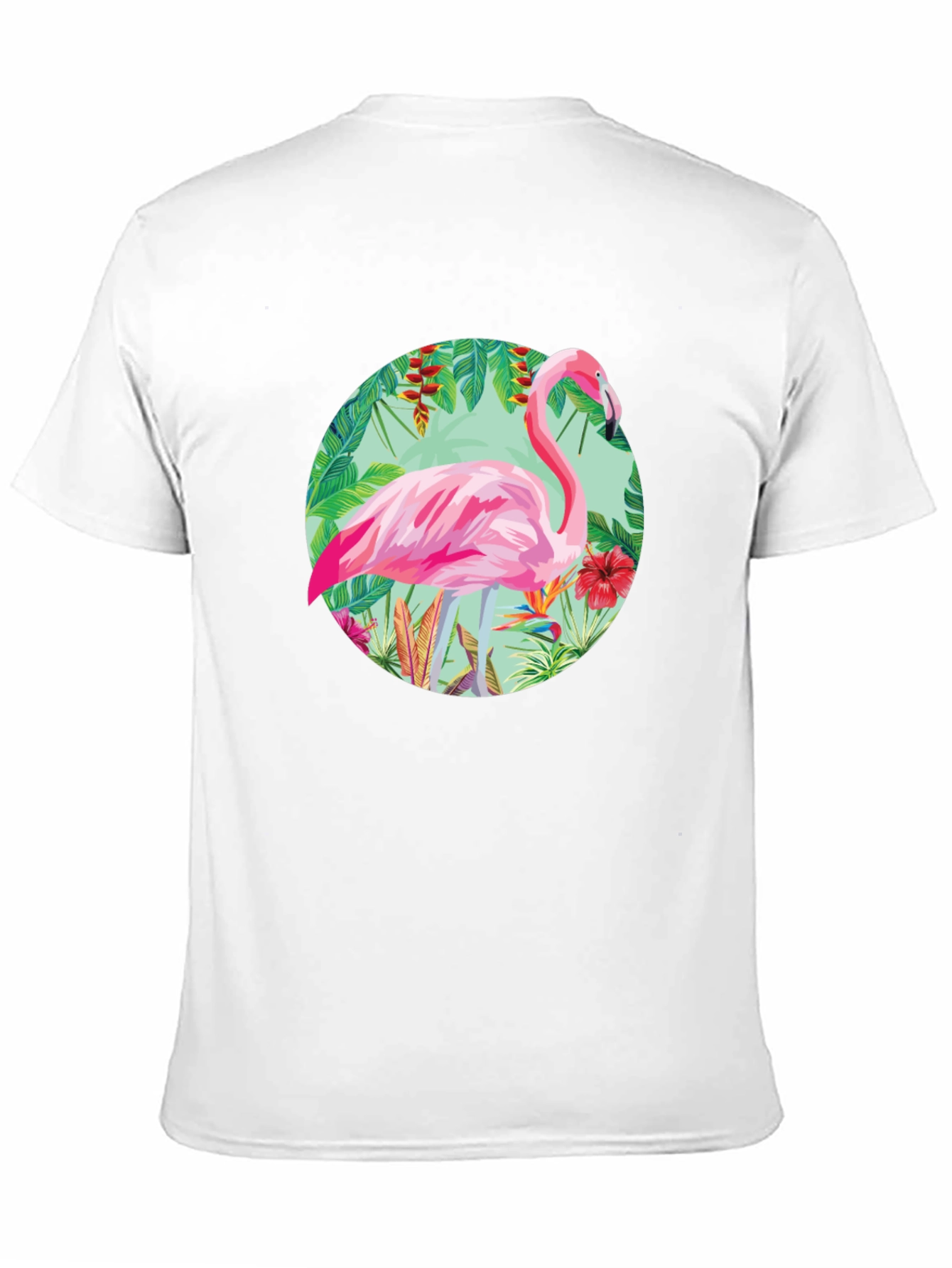 Camiseta Negra con Diseño de Flamenco Tropical