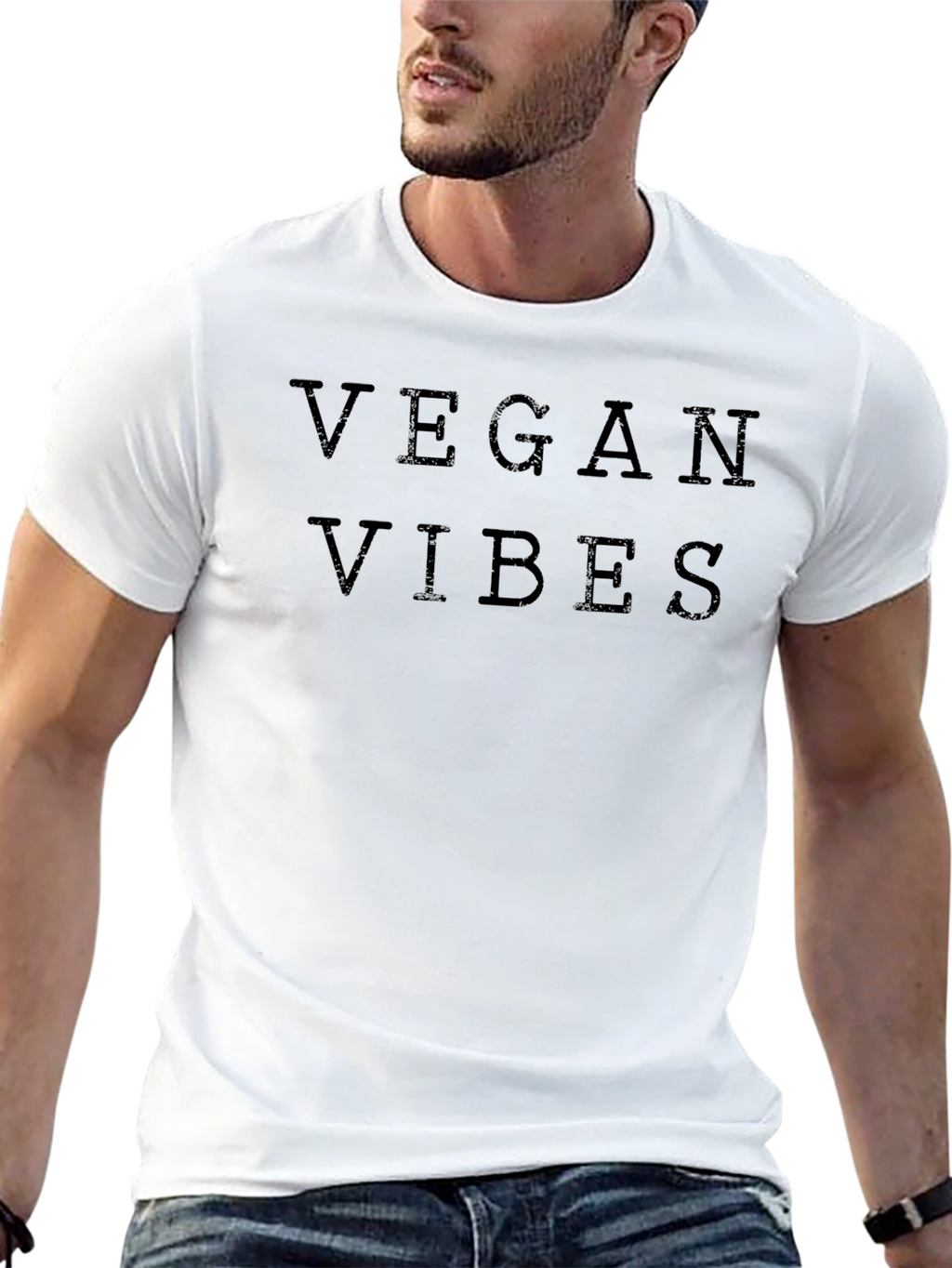 Camiseta Hombre Negra Vegan Vibes