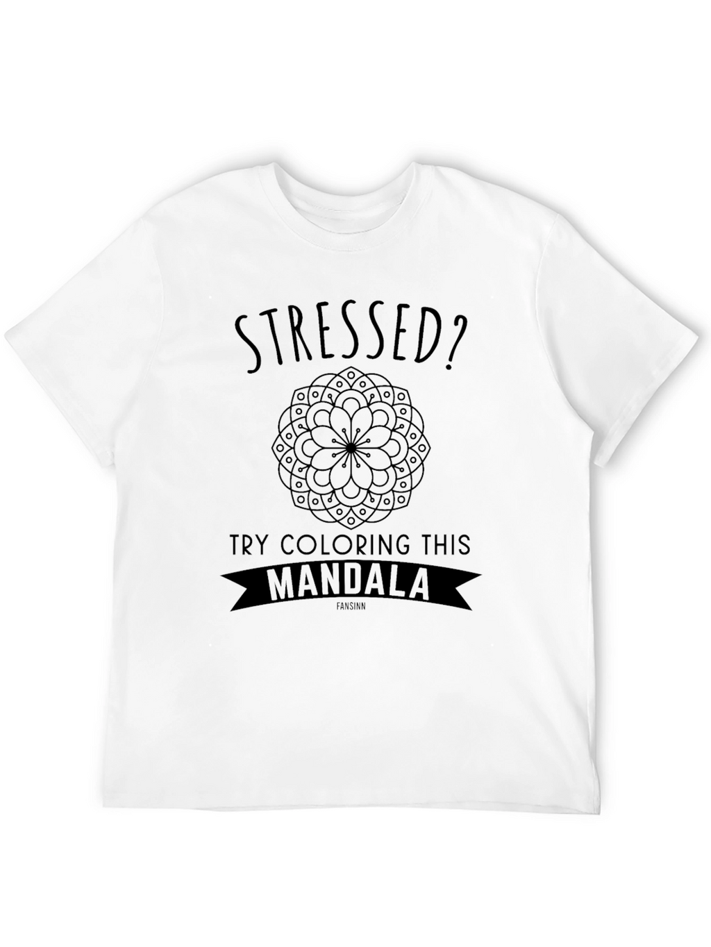 Camiseta Negra Anti Estrés Mandala