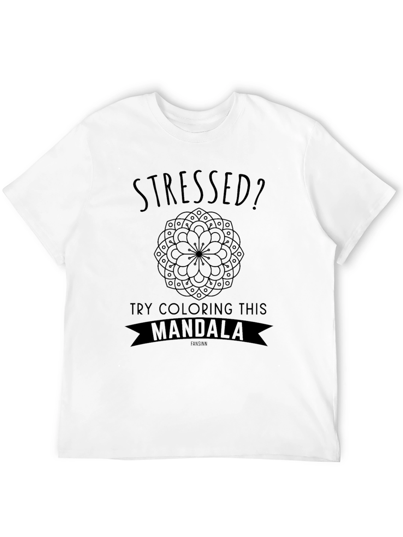 Camiseta Negra Anti Estrés Mandala