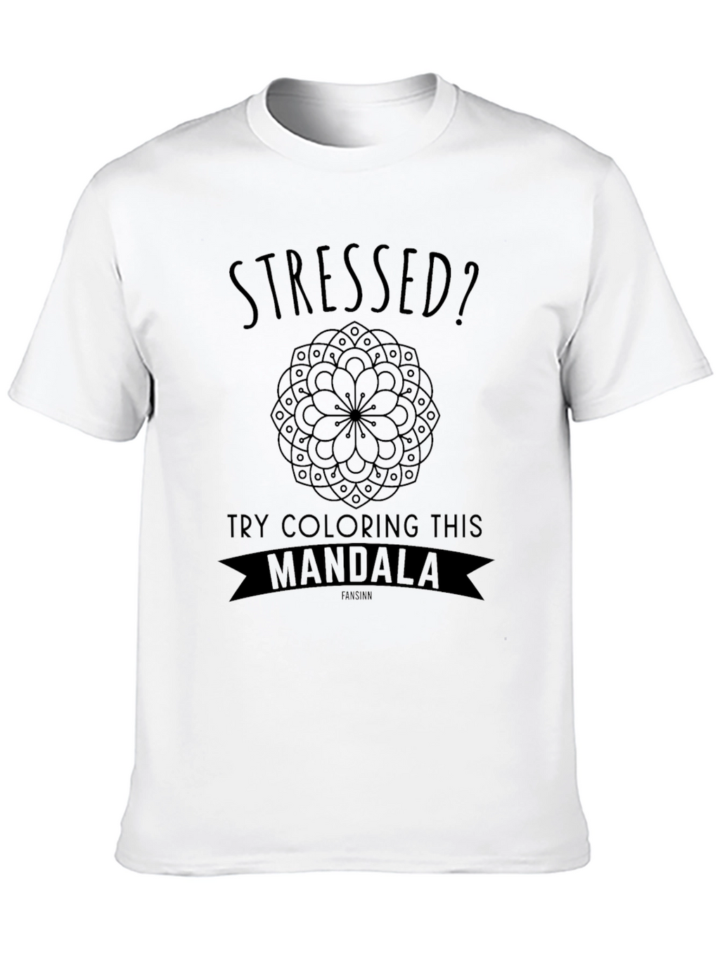 Camiseta Negra Anti Estrés Mandala