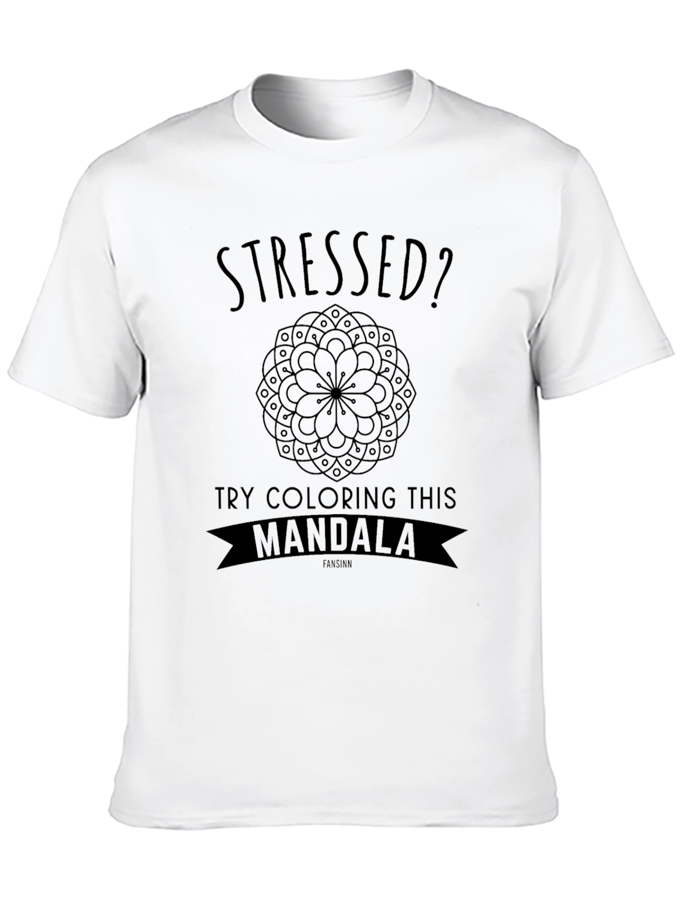 Camiseta Negra Anti Estrés Mandala