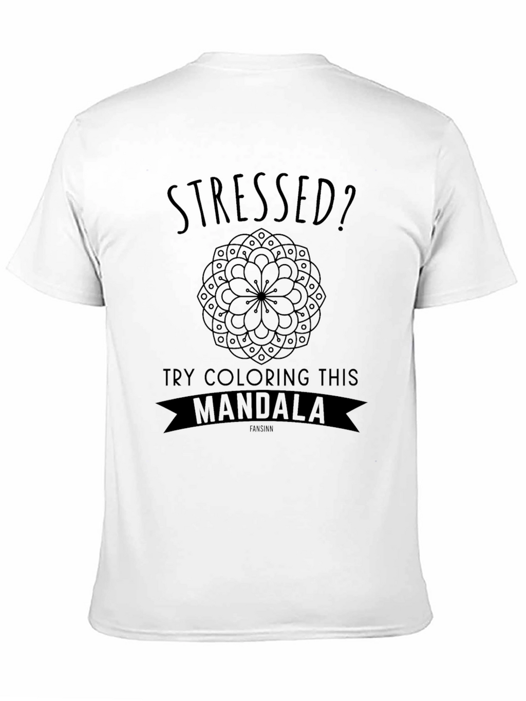 Camiseta Negra Anti Estrés Mandala