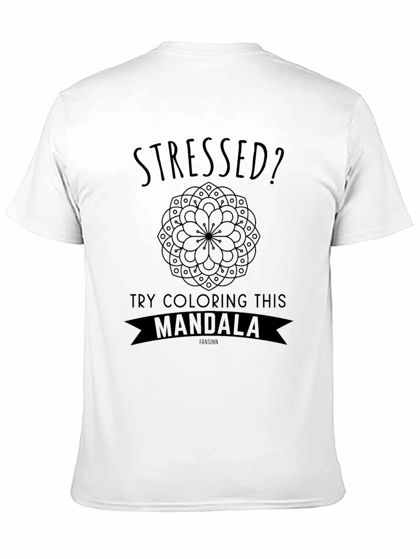 Camiseta Negra Anti Estrés Mandala