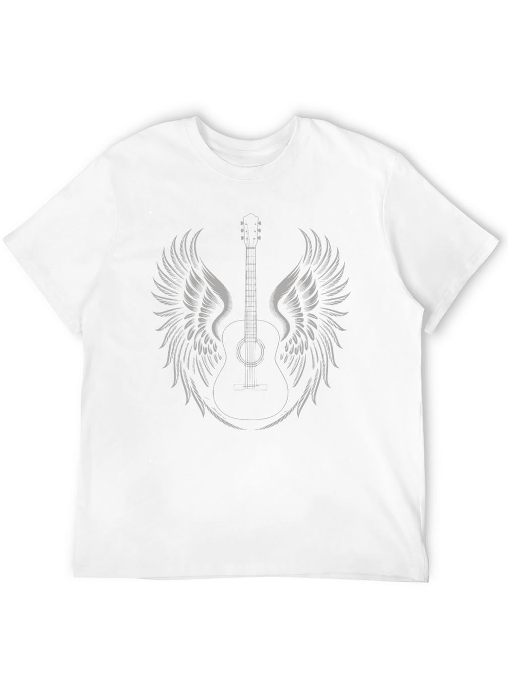 Camiseta Negra con Diseño de Guitarra Alada