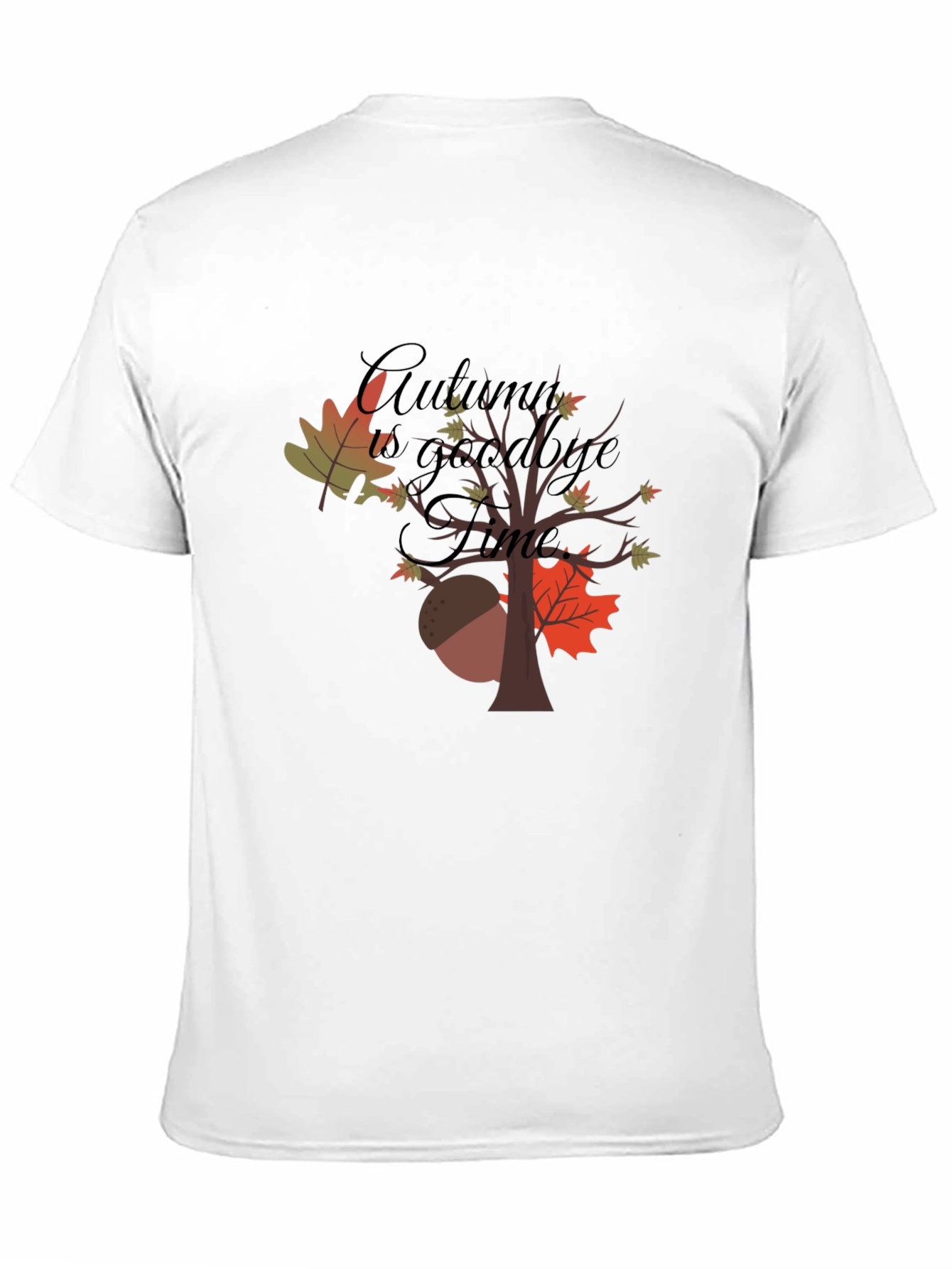 Camiseta Negra con Diseño de Otoño