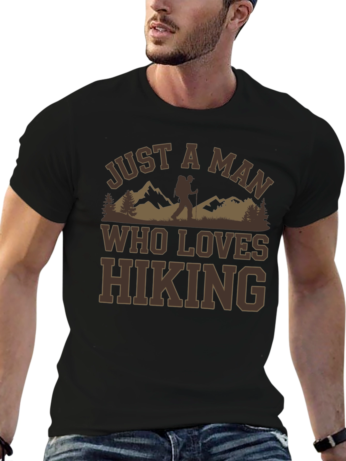 Camiseta Negra A Man Who Loves Hiking
