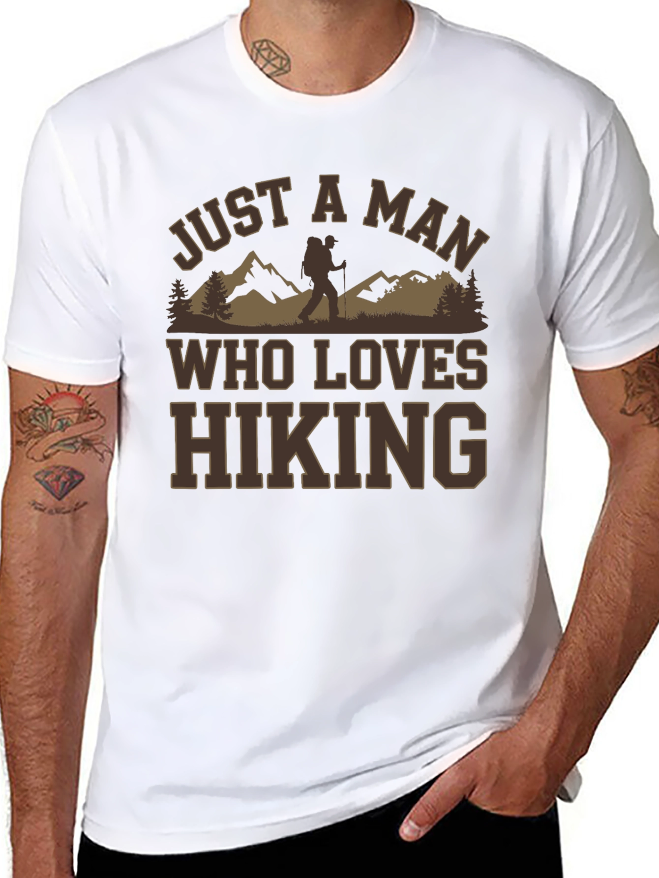 Camiseta Negra A Man Who Loves Hiking