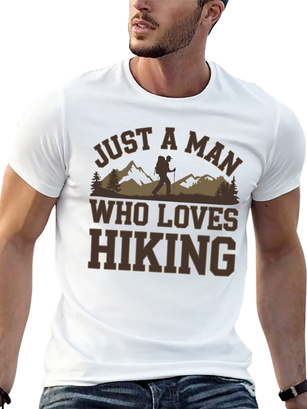 Camiseta Negra A Man Who Loves Hiking