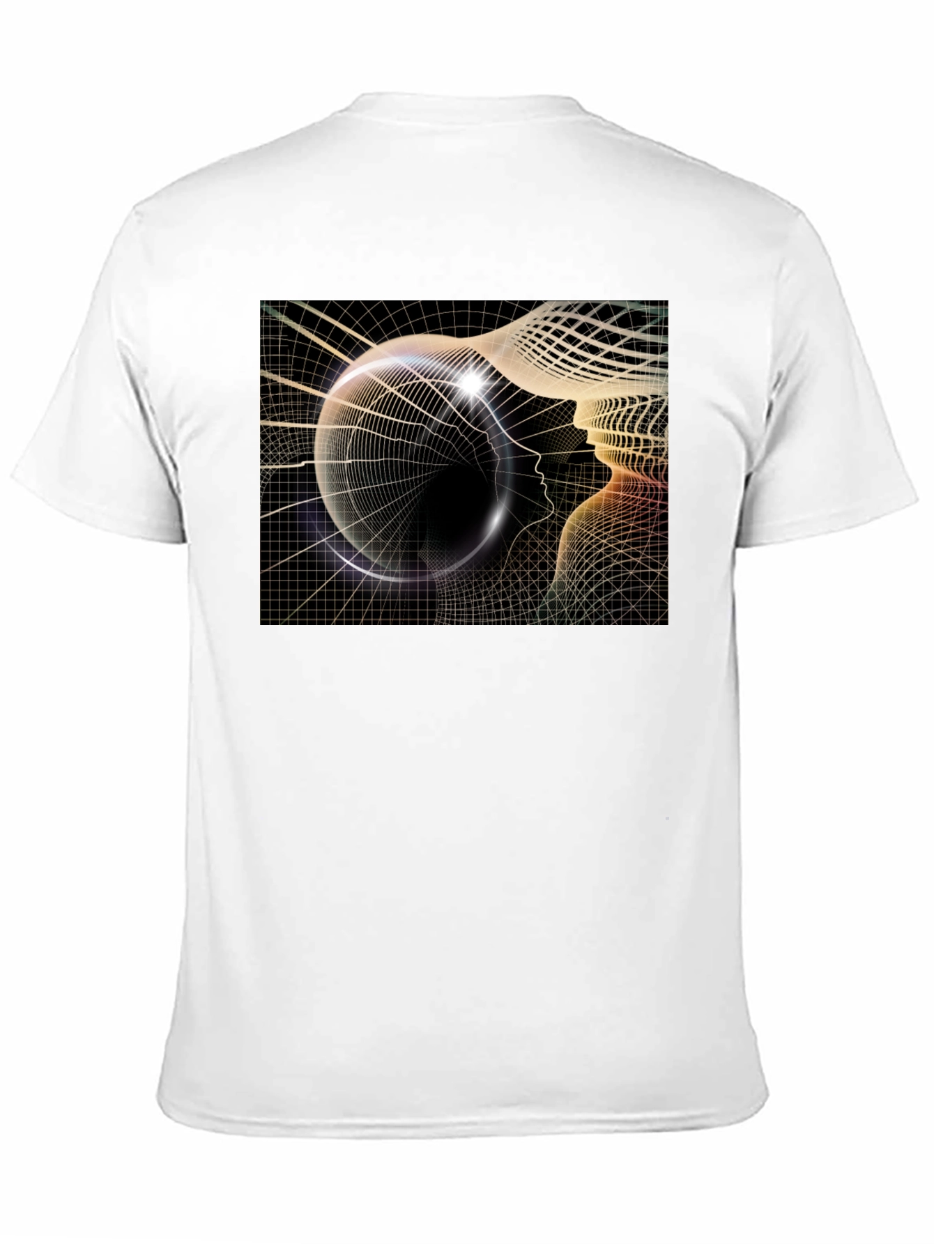 Camiseta Negra con Diseño Abstracto de Cabeza