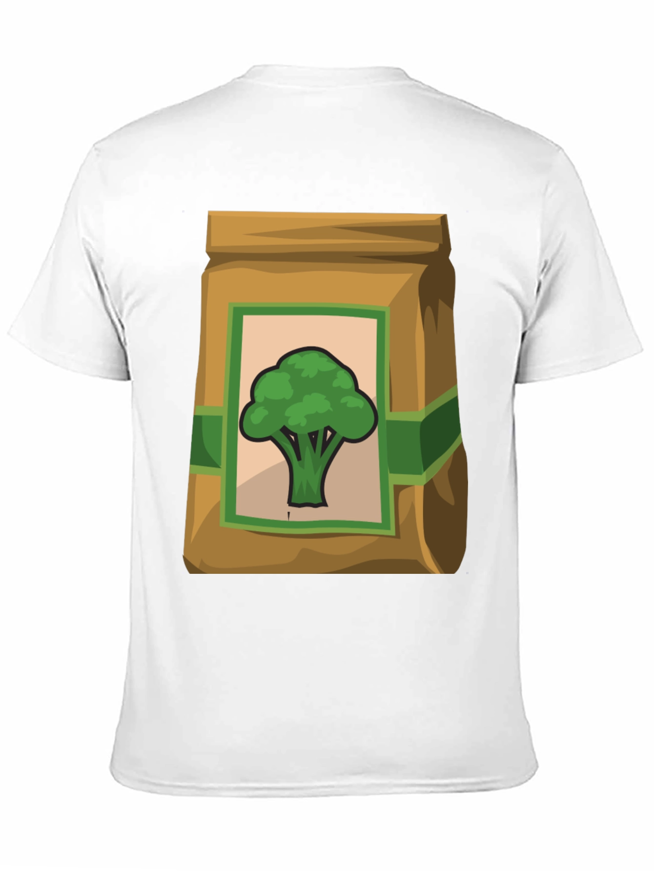 Camiseta Negra con Diseño de Brócoli Animado