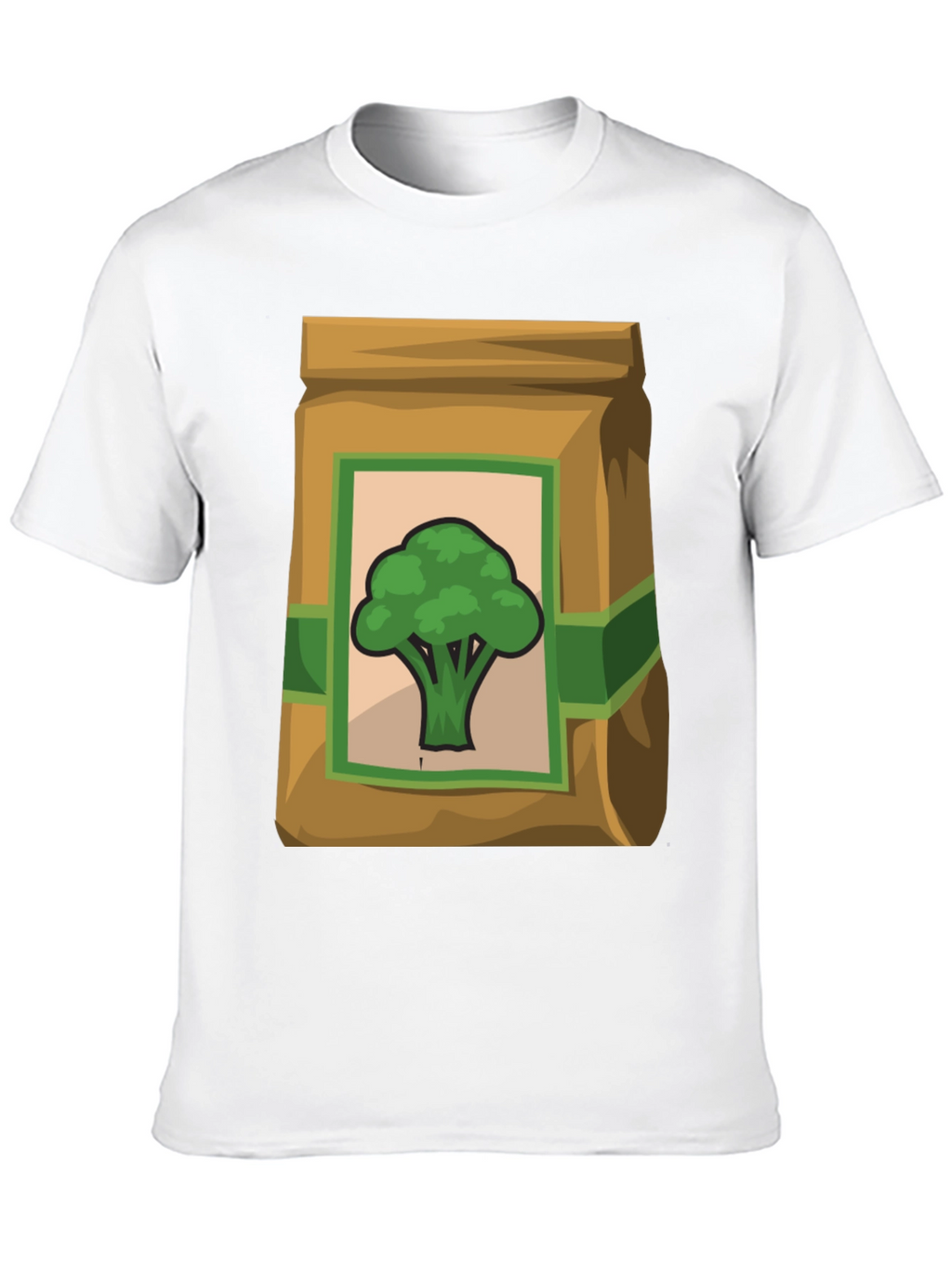 Camiseta Negra con Diseño de Brócoli Animado