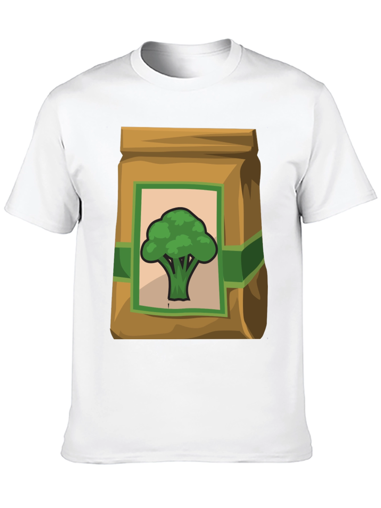 Camiseta Negra con Diseño de Brócoli Animado