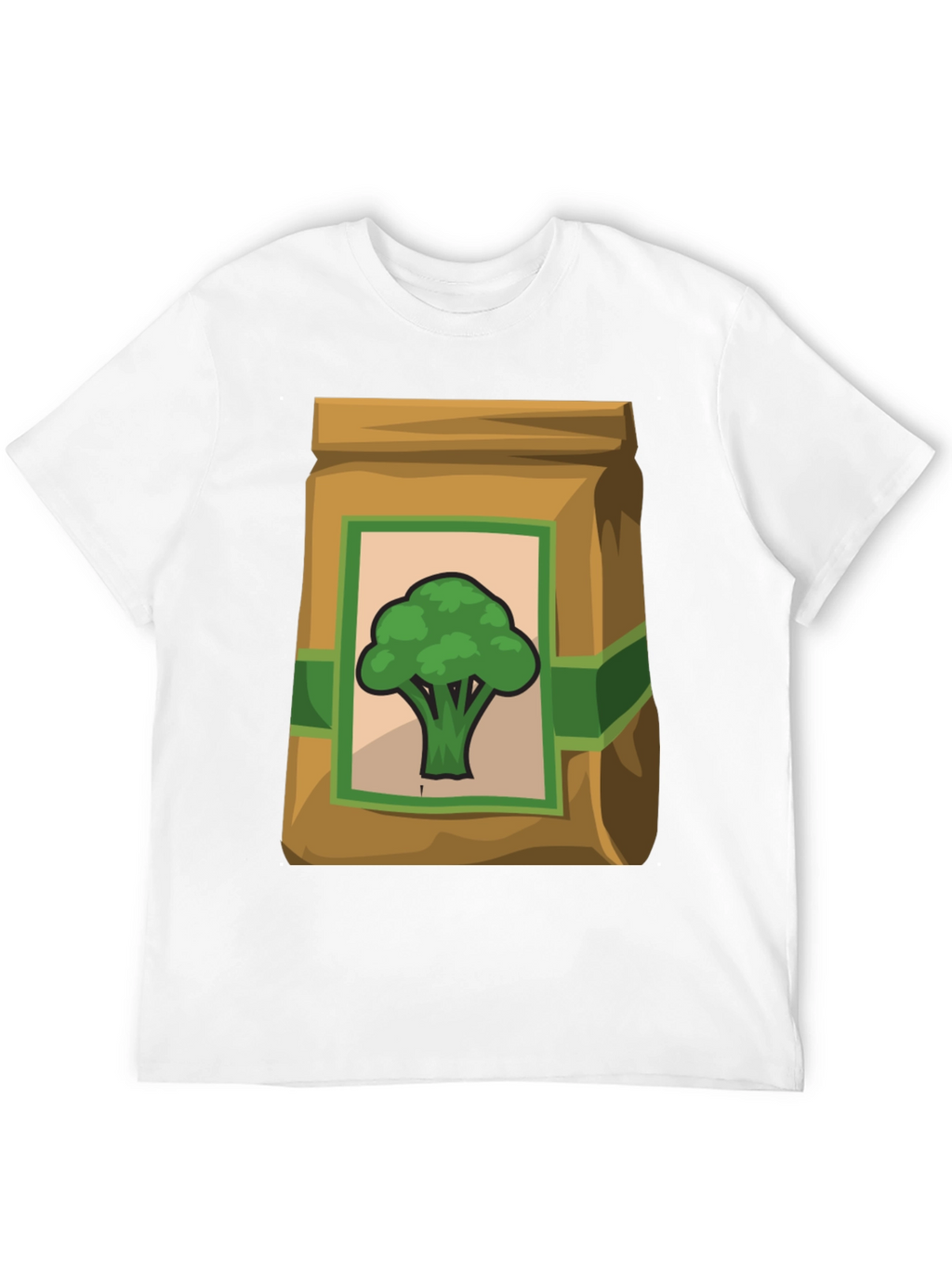 Camiseta Negra con Diseño de Brócoli Animado