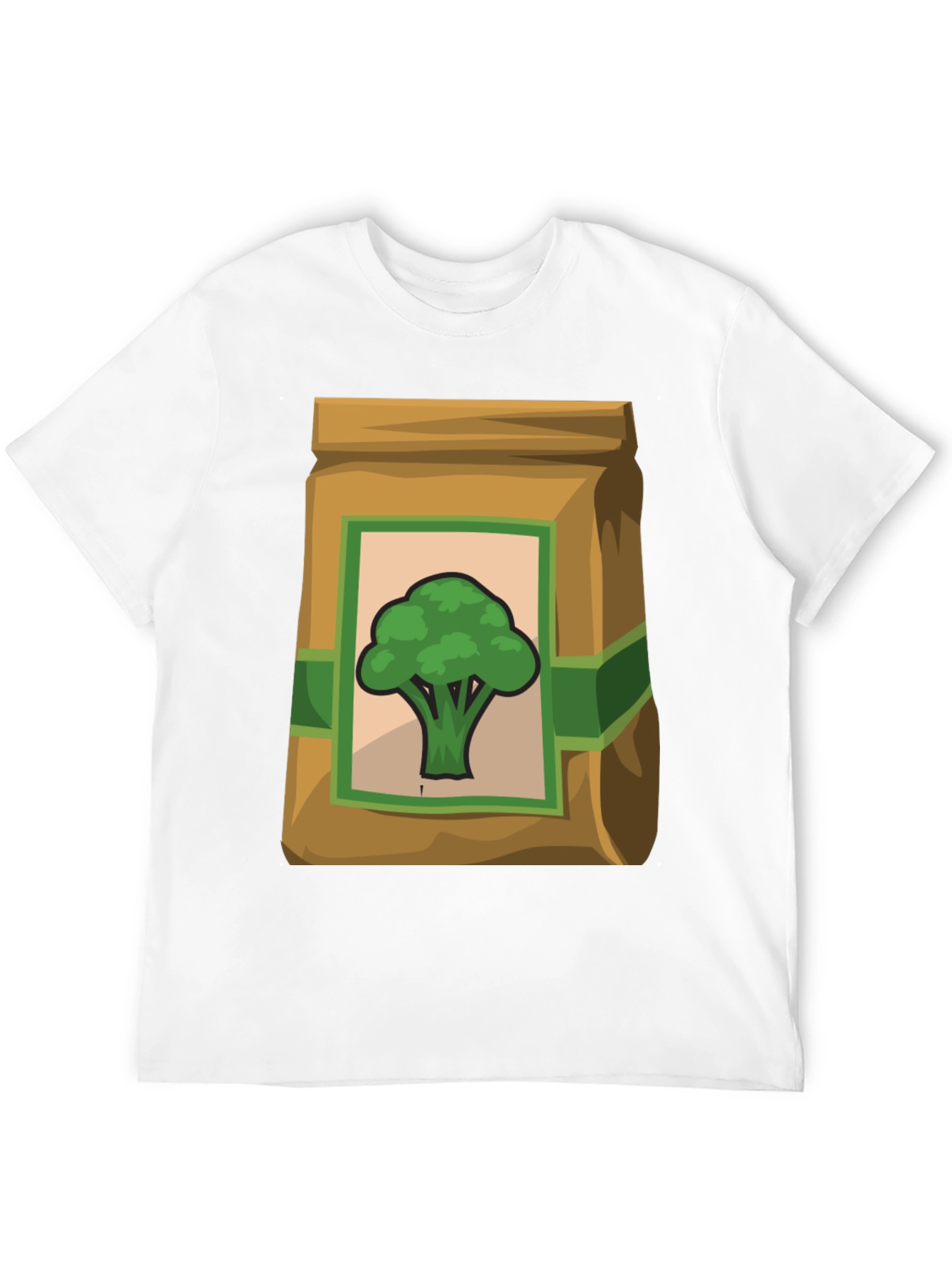 Camiseta Negra con Diseño de Brócoli Animado