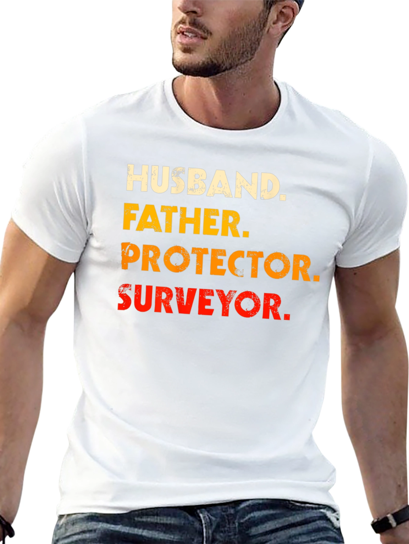 Camiseta Hombre: Esposo Padre Protector Agrimensor
