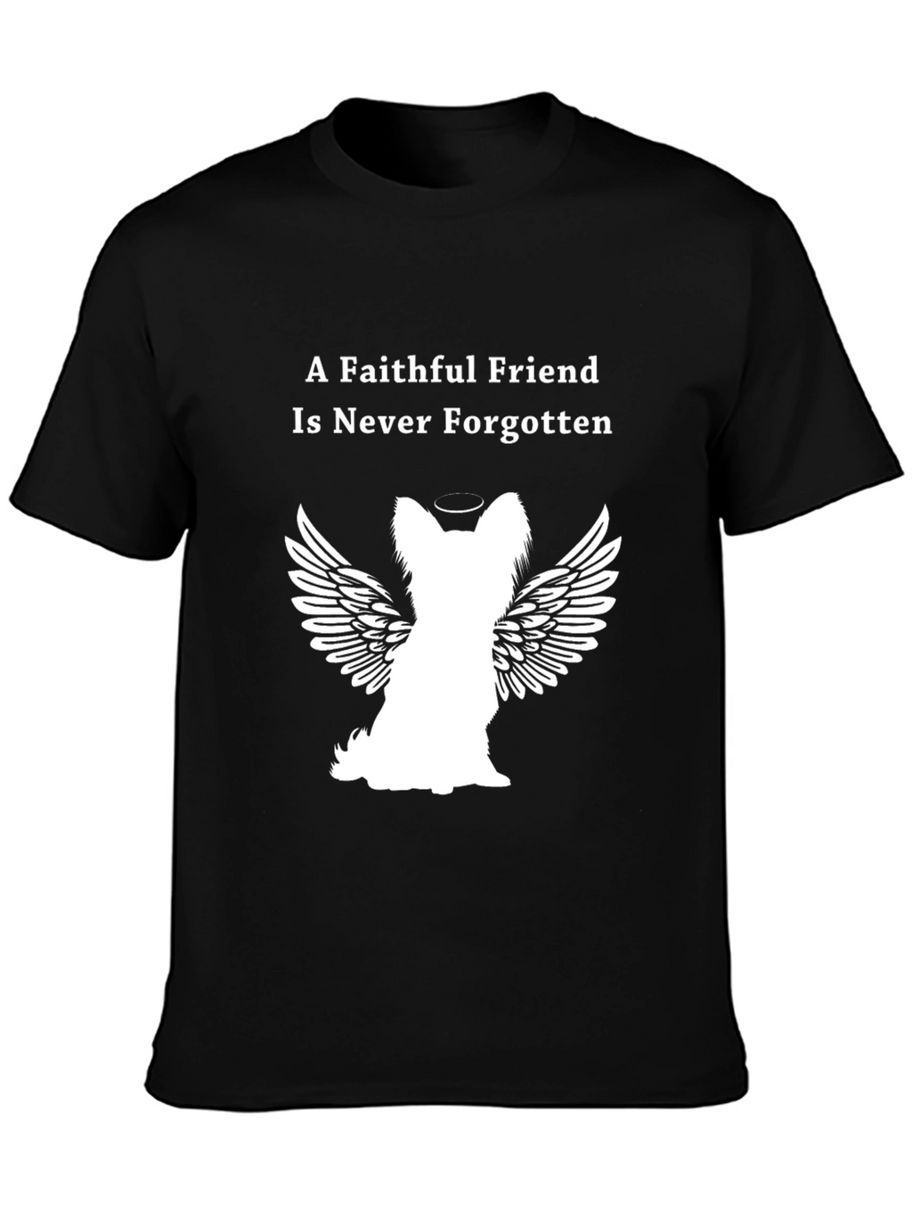 Camiseta Negra Con Diseño Angelical De Mascota